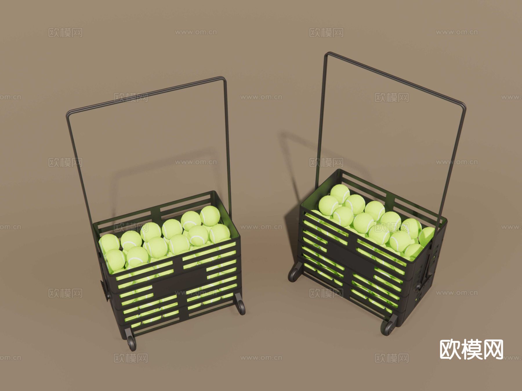 网球车 网球筐 网球拖车su模型下载（渲染图3）