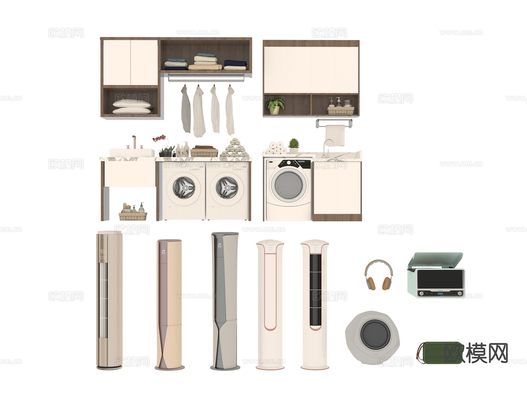 日用家电 立式空调 洗衣柜3d模型