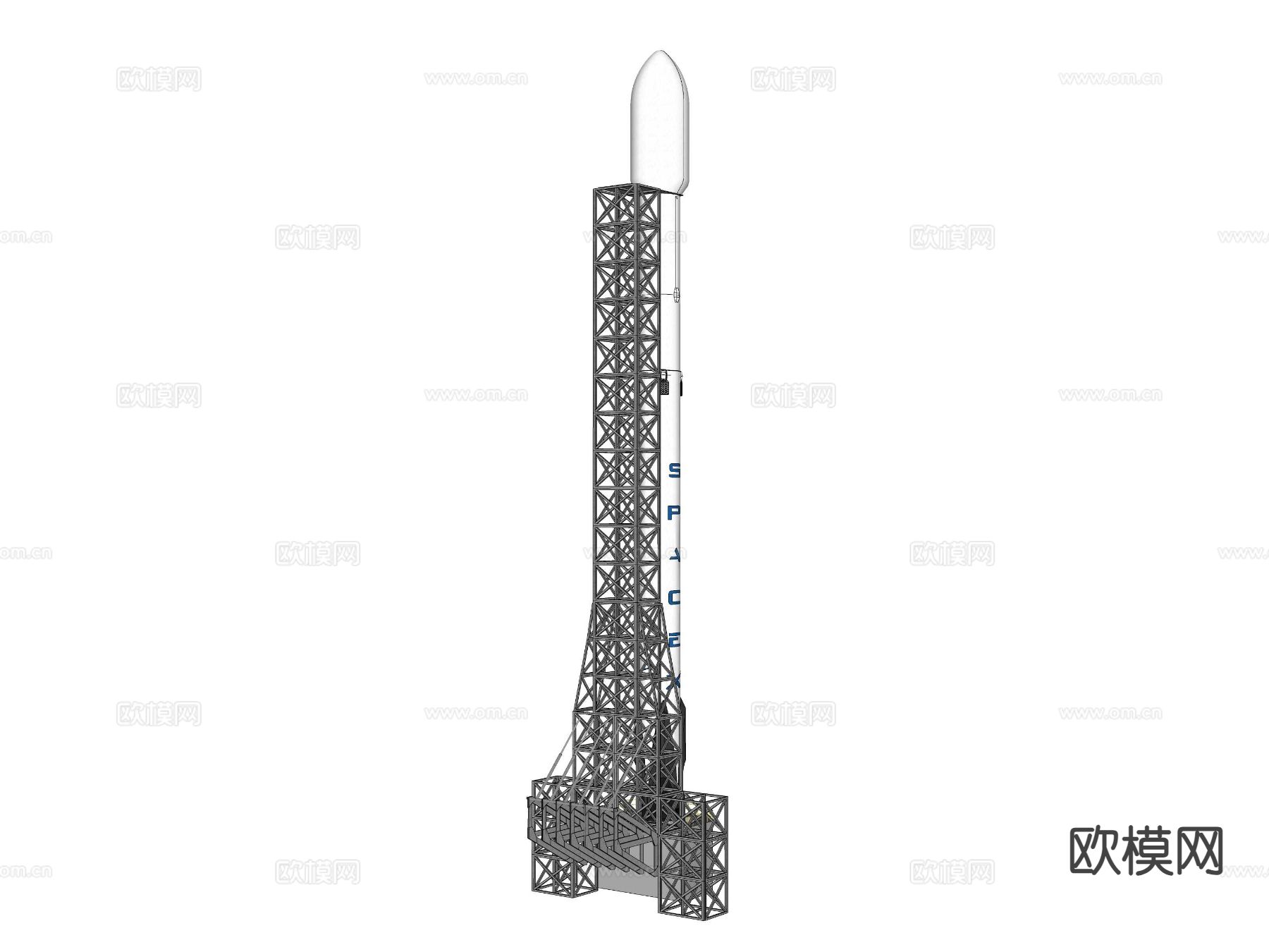 猎鹰9号发射塔su模型
