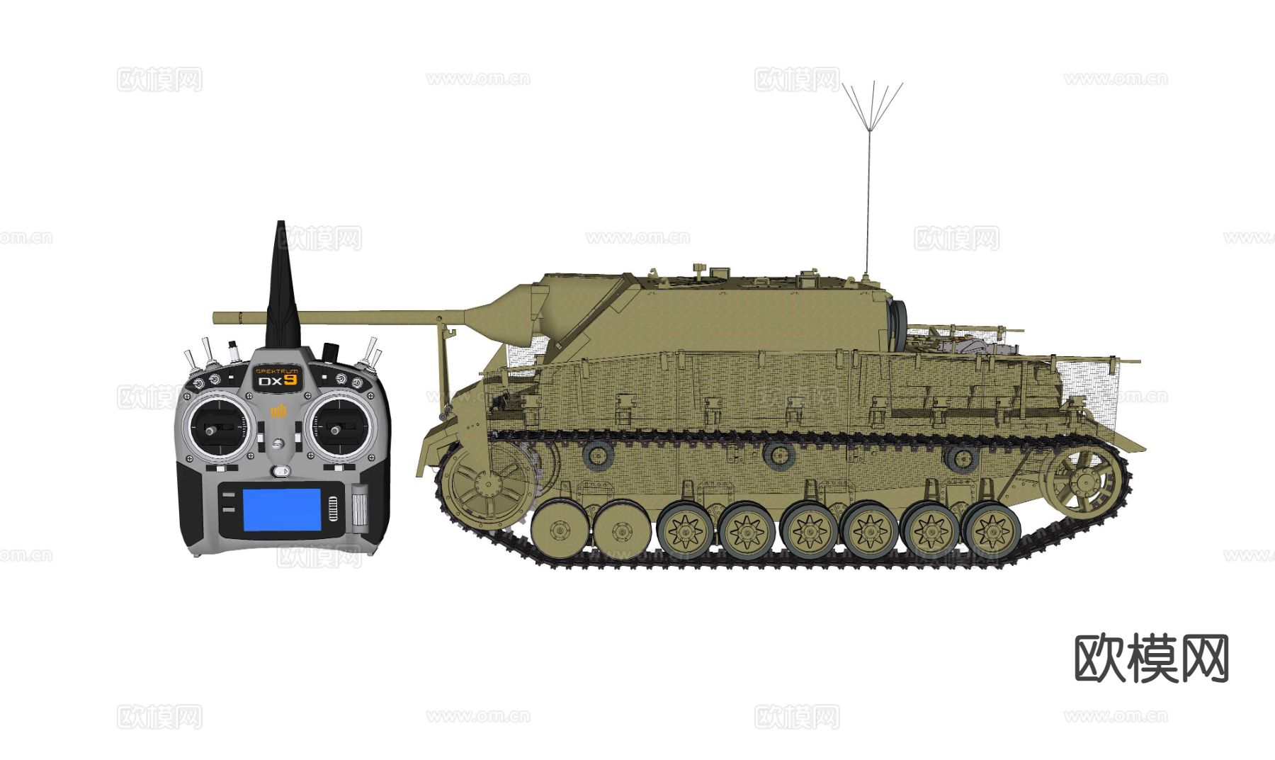 四号突击车 炮车su模型