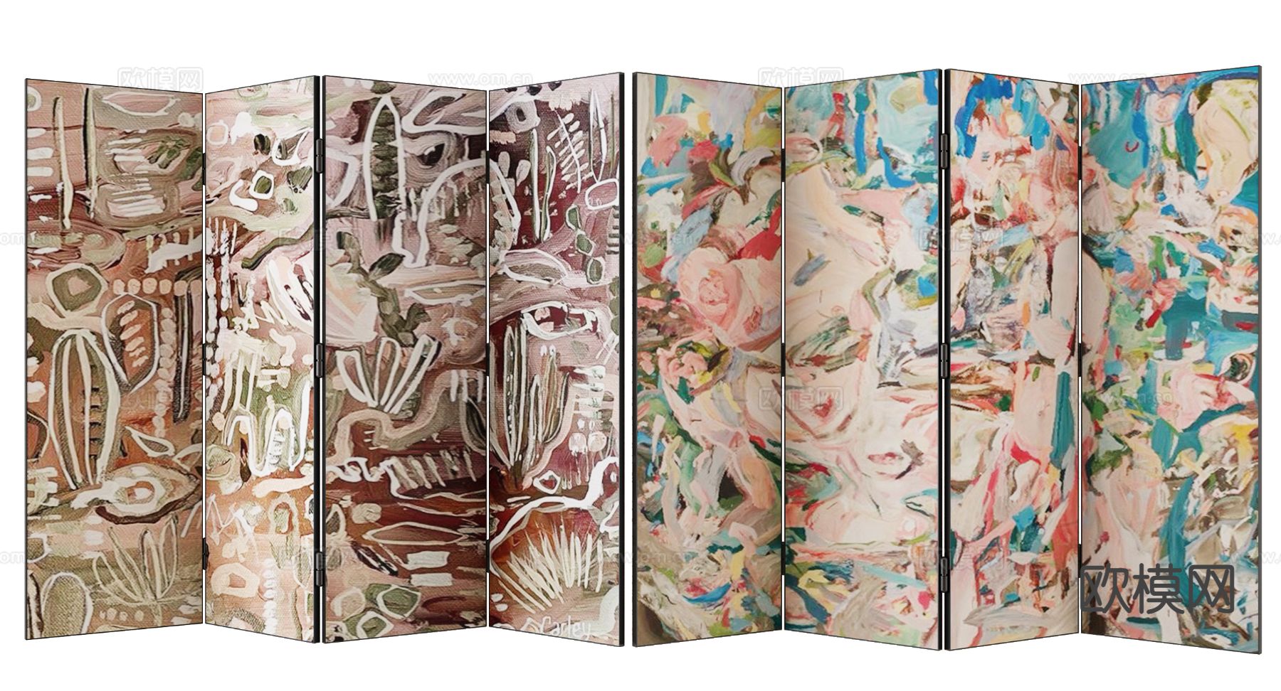 现代屏风su模型下载（渲染图2）