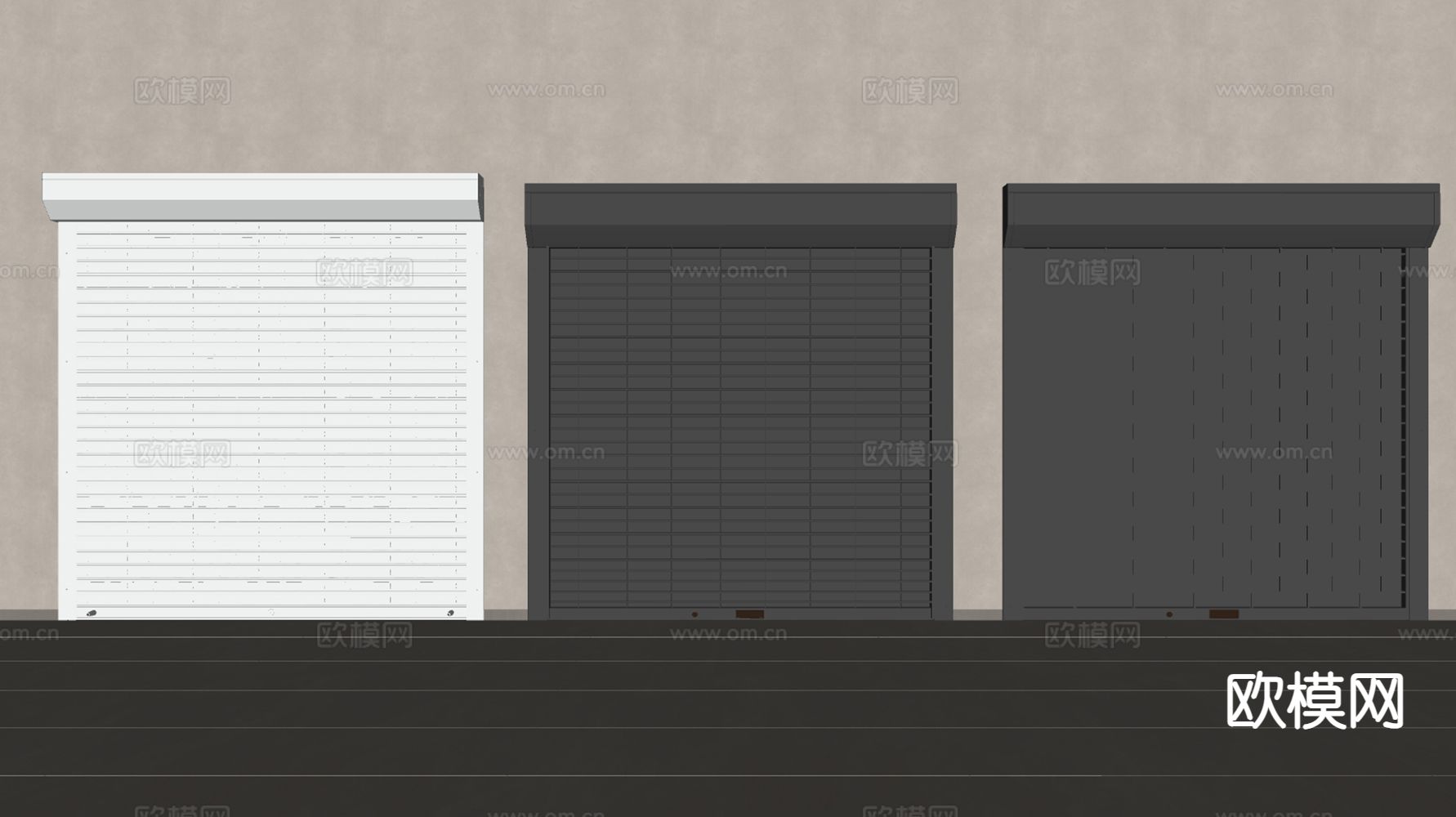 卷帘门 卷闸门 仓库门su模型