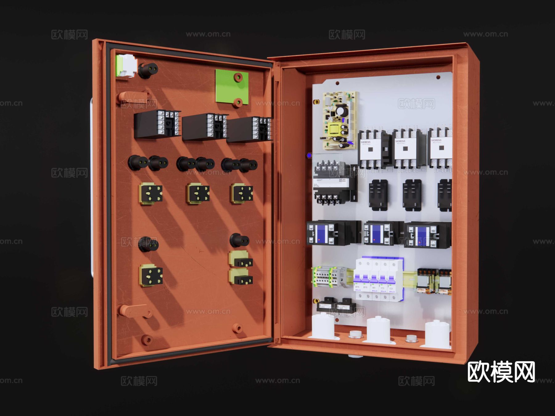 配电箱 继电器 空气开工su模型