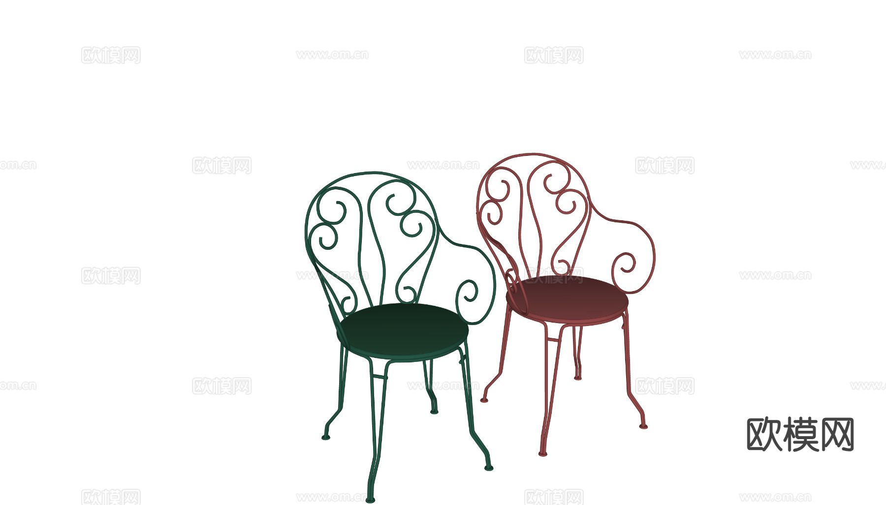 欧式椅子 休闲椅su模型下载（渲染图1）