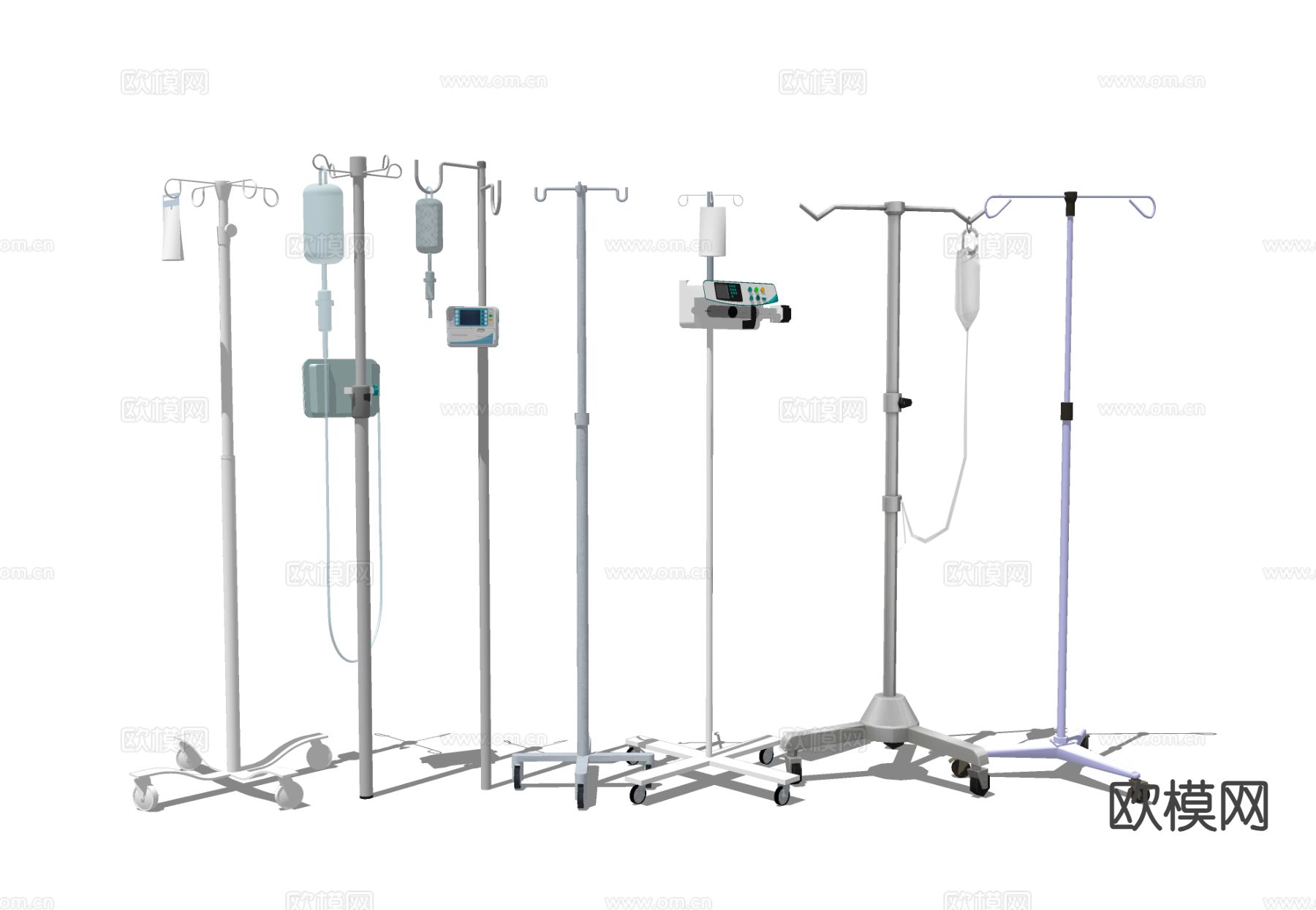 移动式吊瓶架 输液架su模型