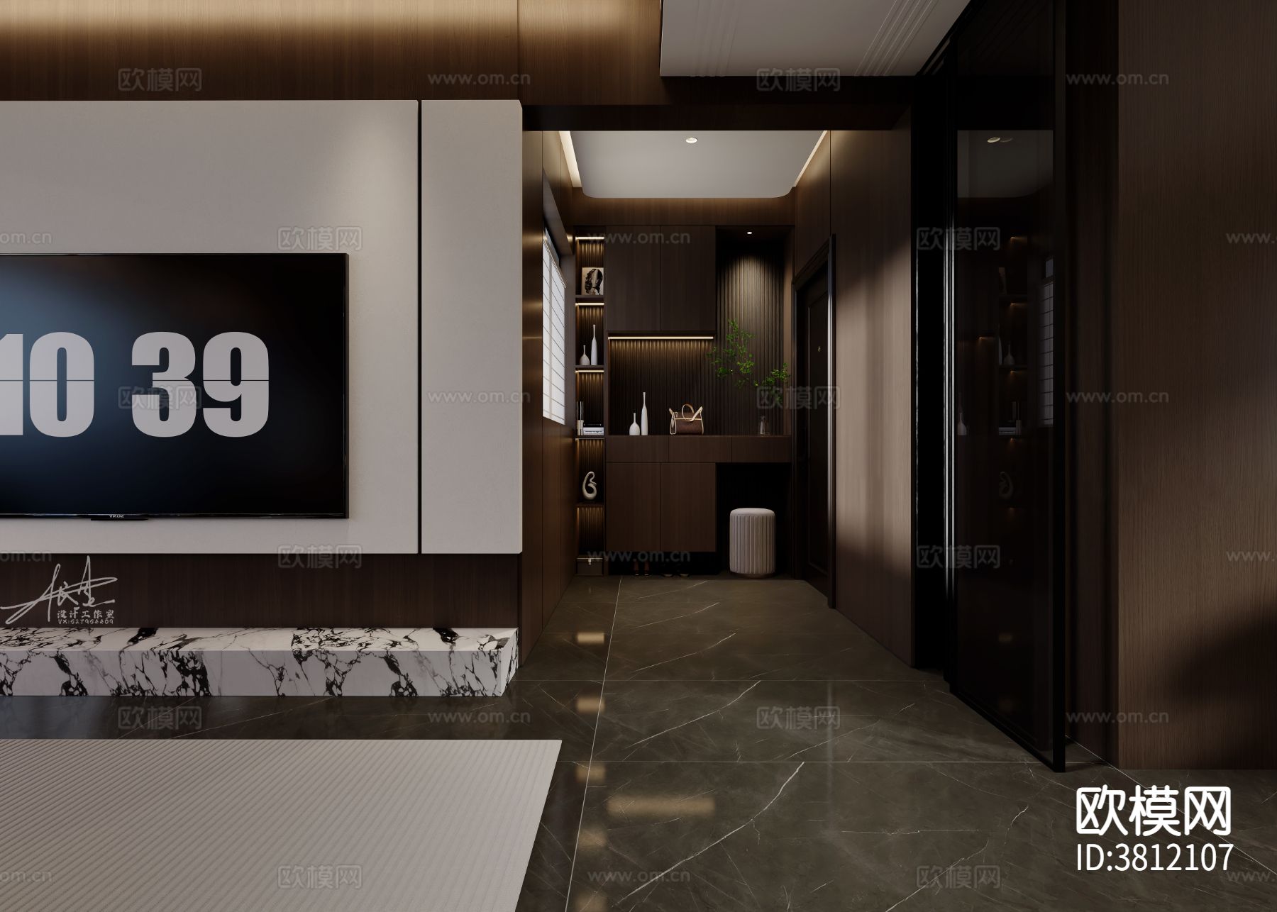 意式轻奢客餐厅效果图下载（渲染图4）