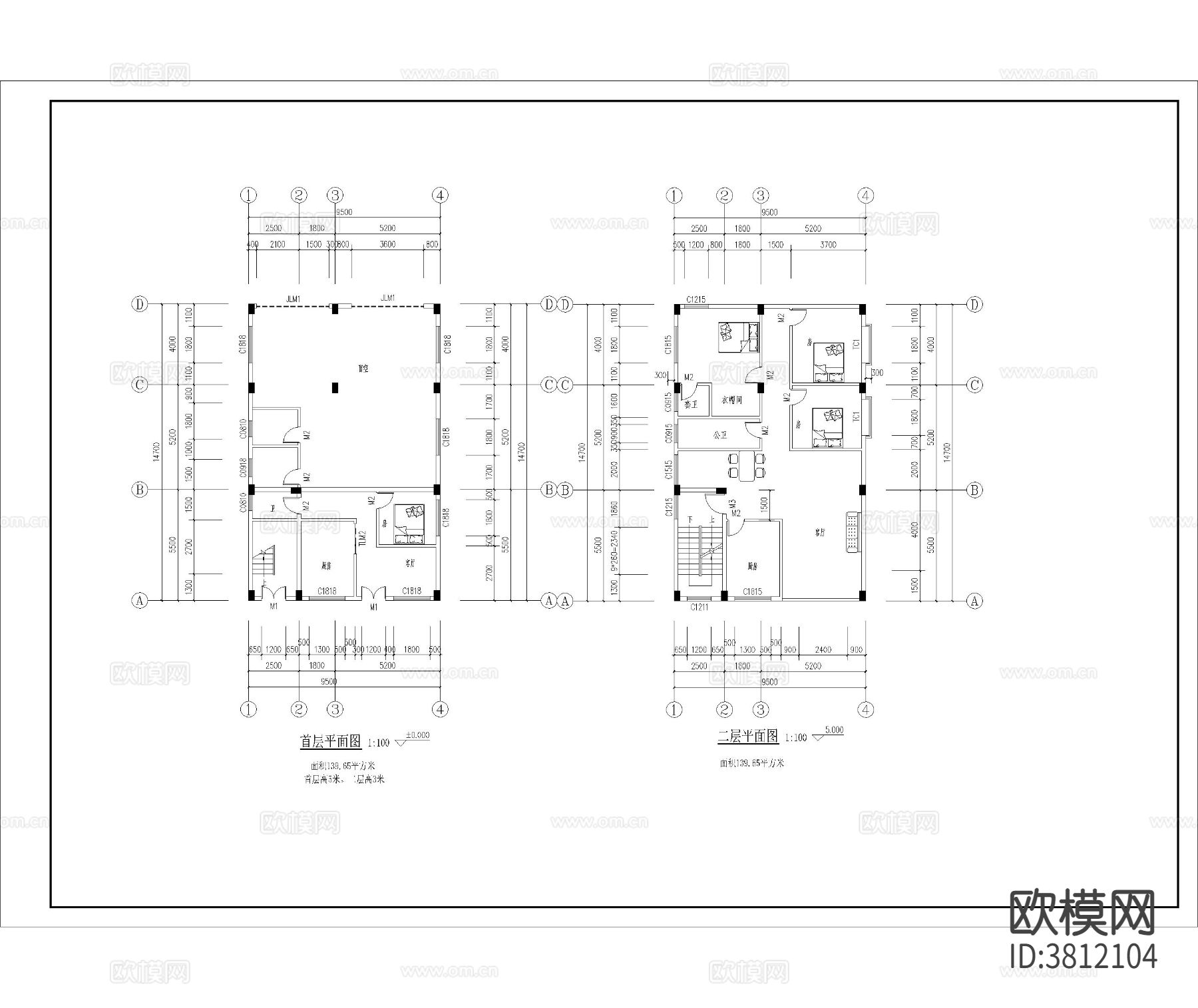 私宅住宅楼建筑cad施工图