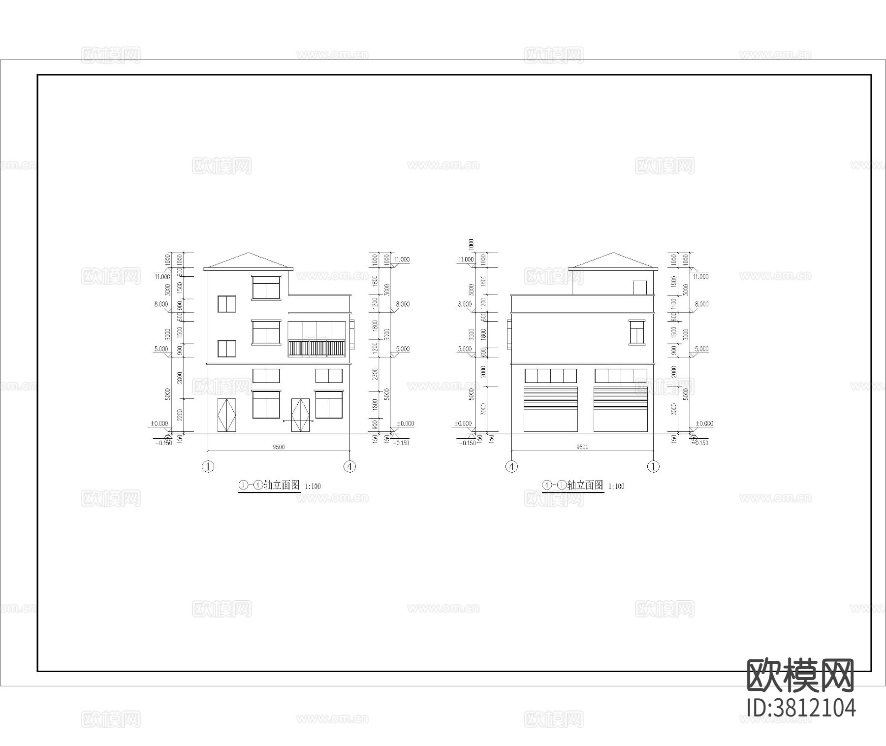 私宅住宅楼建筑cad施工图