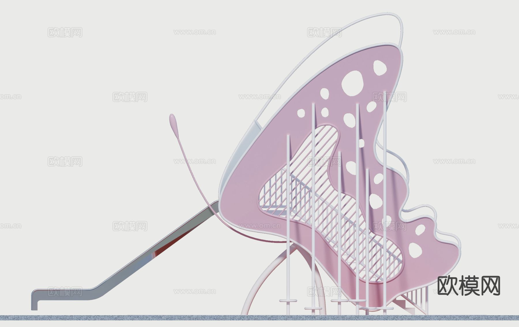 蝴蝶造型 儿童游乐器械 滑梯3d模型