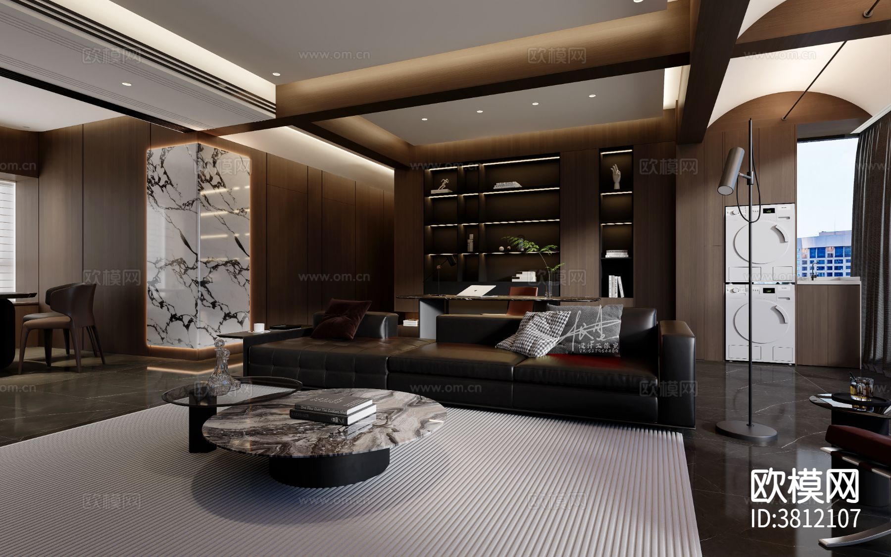 意式轻奢客餐厅效果图下载（渲染图6）