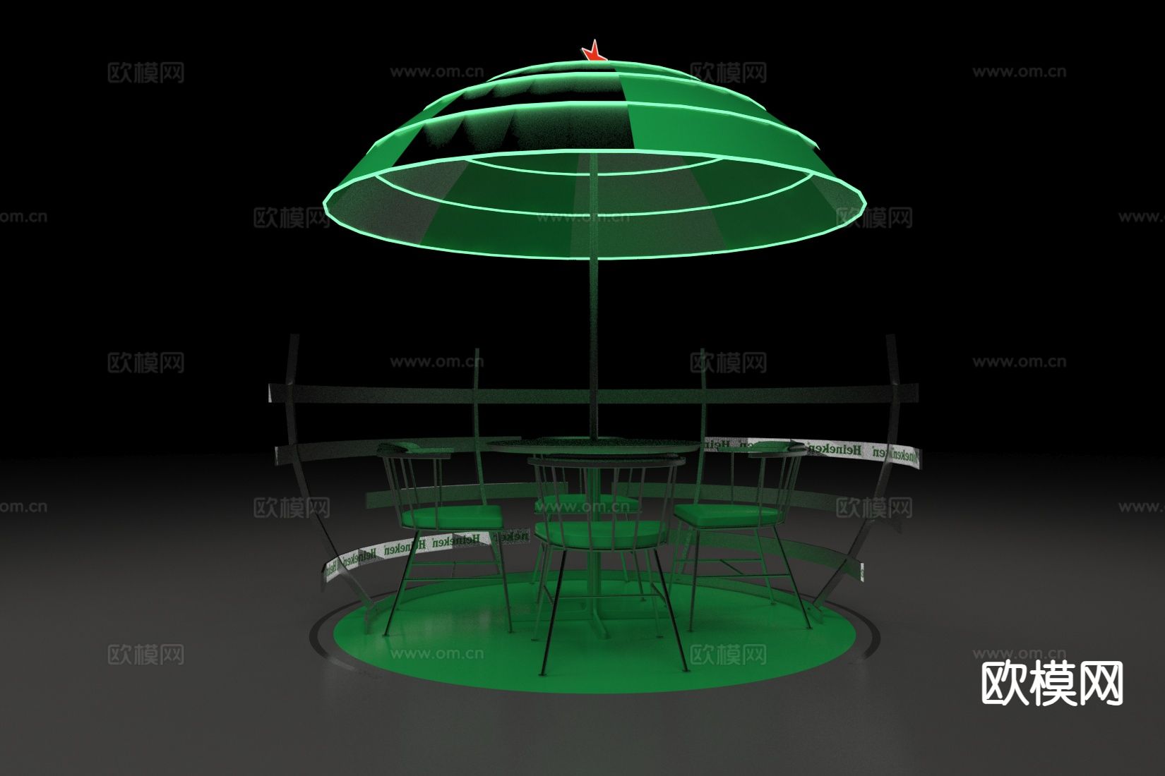 现代户外桌椅 外摆 休闲桌椅3d模型