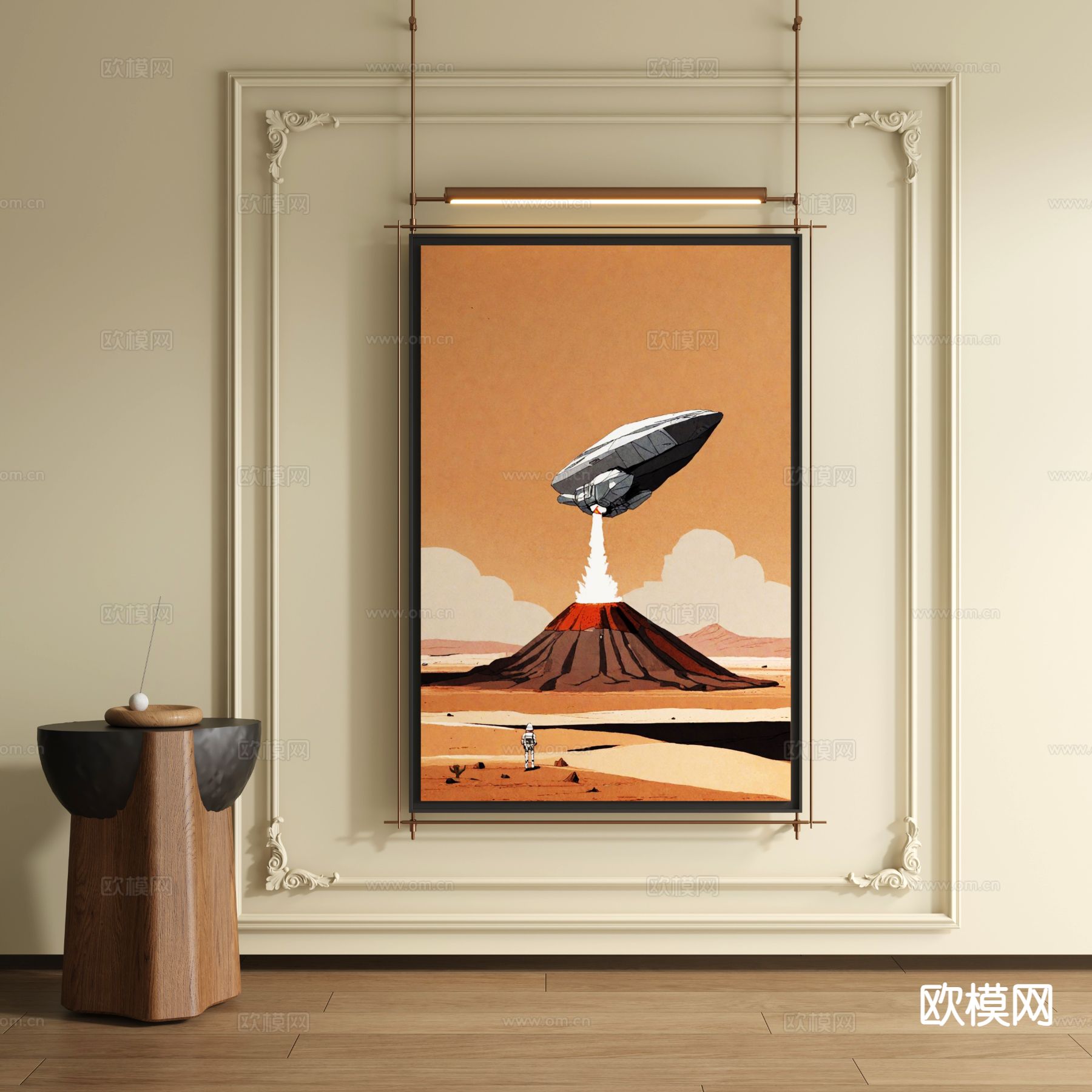 中古风装饰画su模型