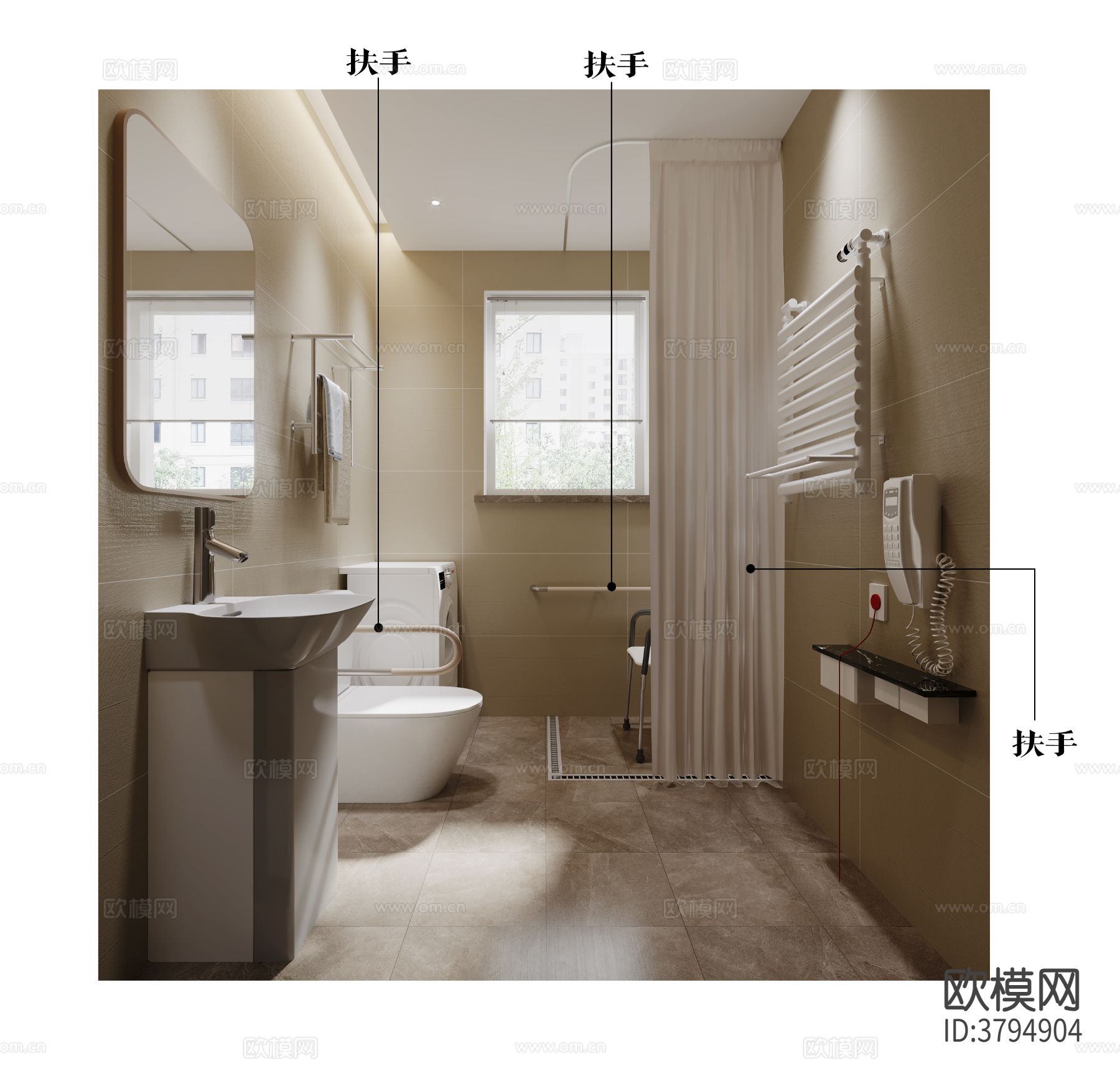 老年公寓鸟瞰效果图下载（渲染图6）