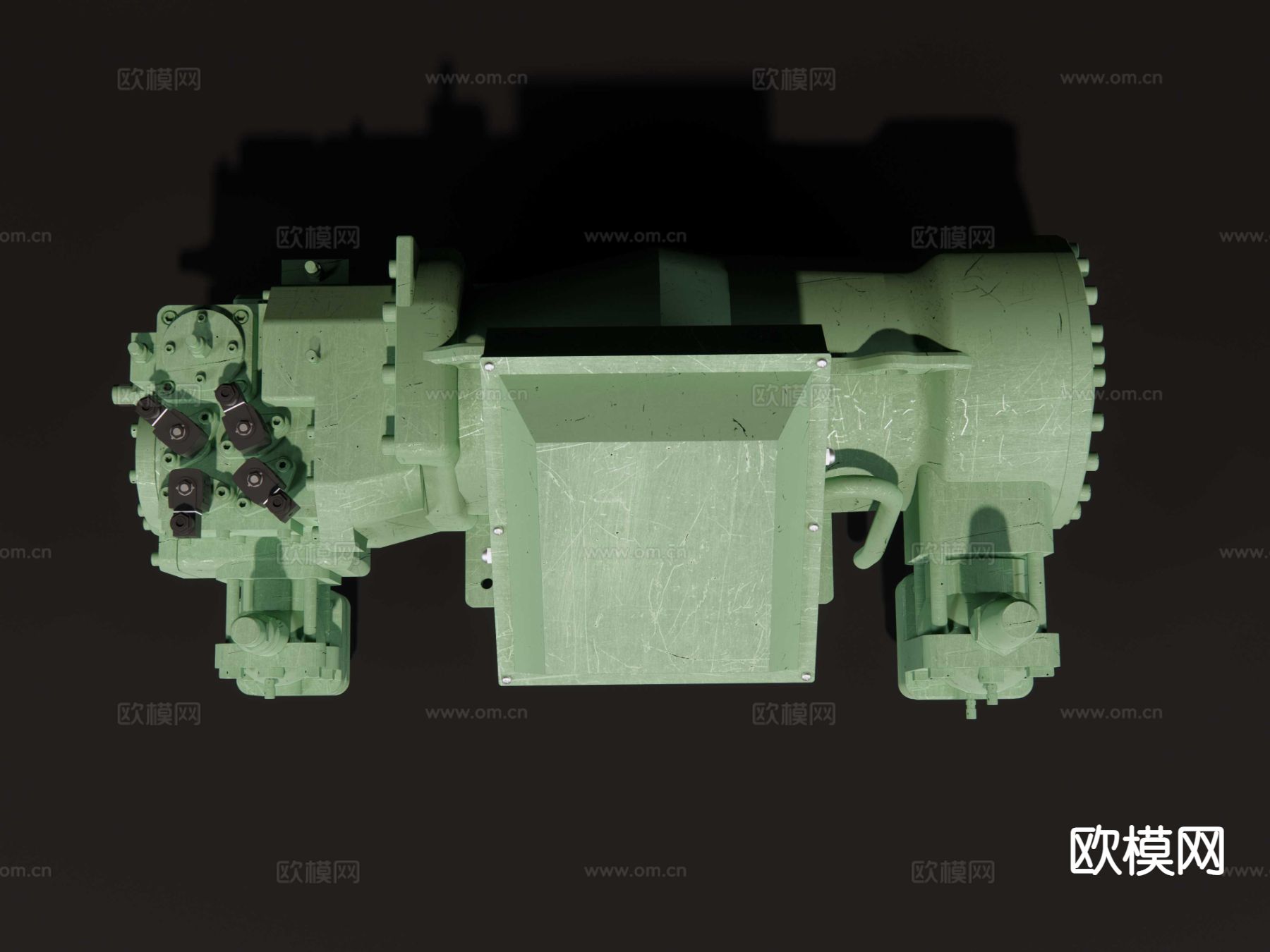 空调压缩机 螺杆水冷机su模型下载（渲染图4）