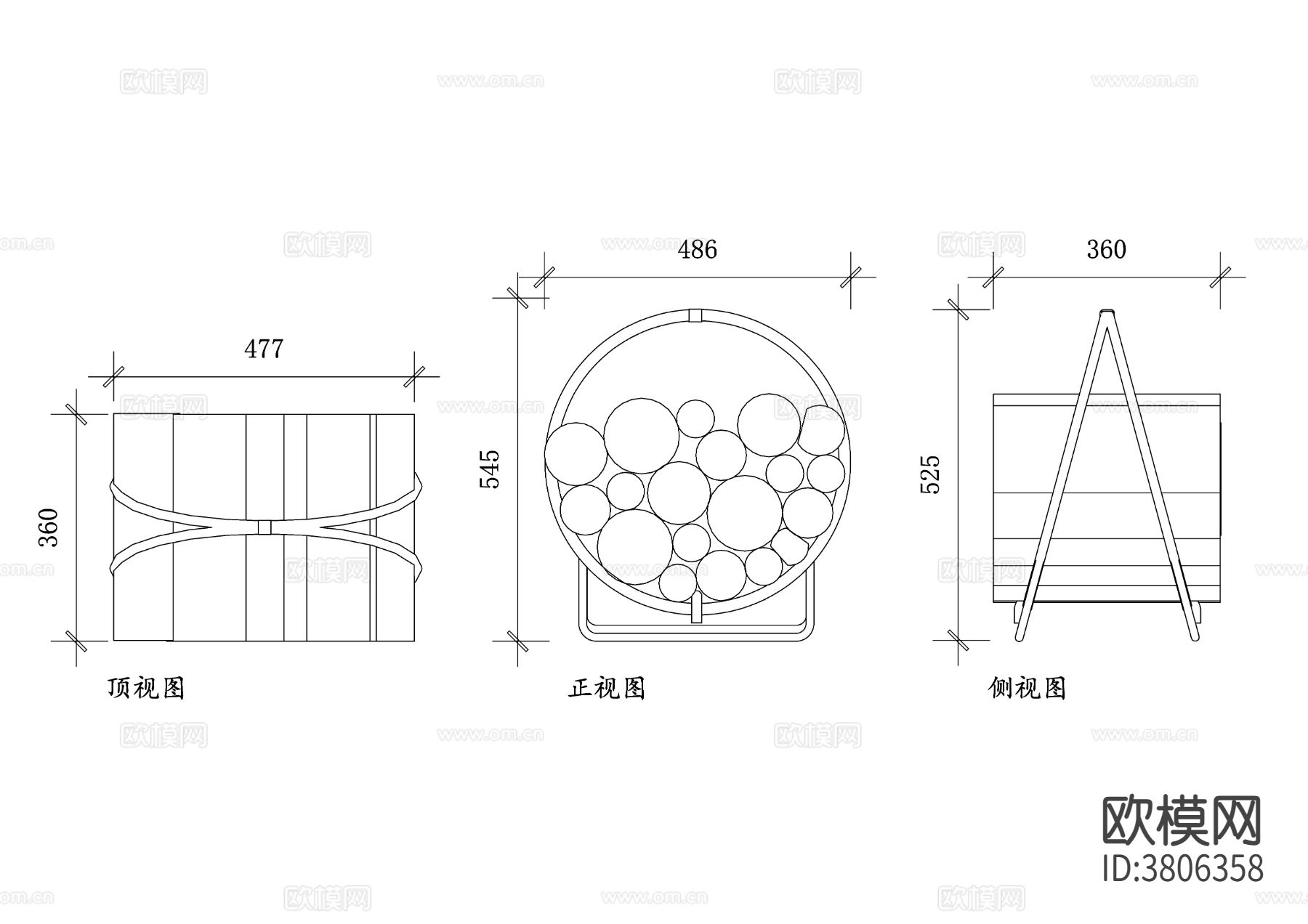 壁炉木柴平面图 壁炉木柴结构图 CAD施工图