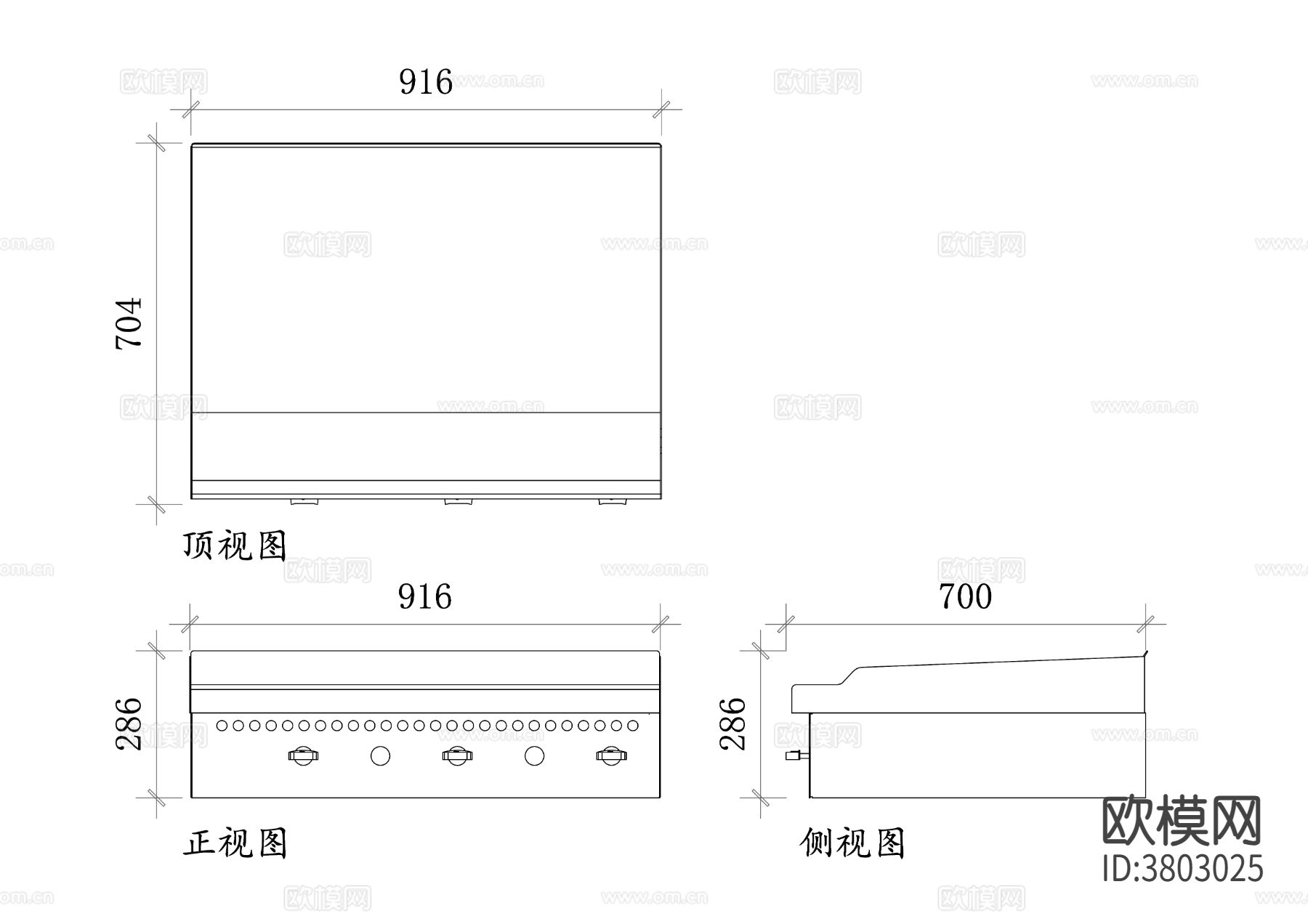 平顶烧烤架CAD三视图