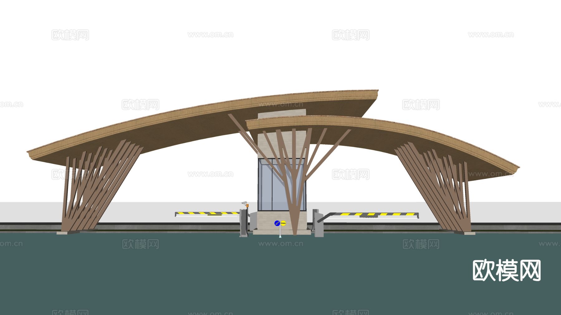 景区大门 景区门头 入口大门su模型