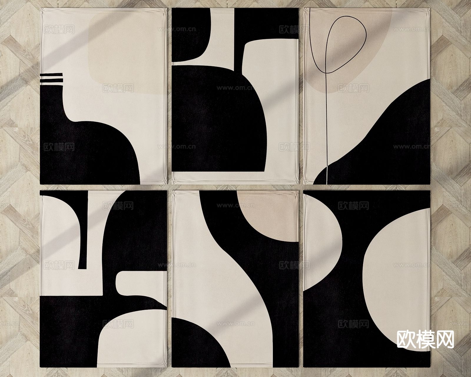 现代地毯su模型下载（渲染图2）