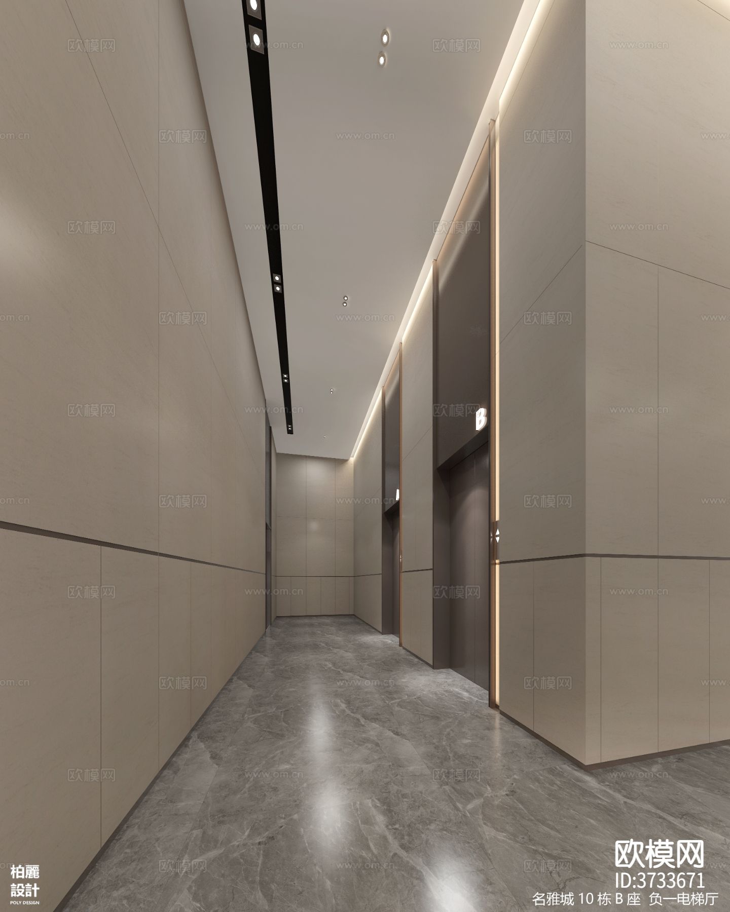 住宅大堂效果图下载（渲染图3）