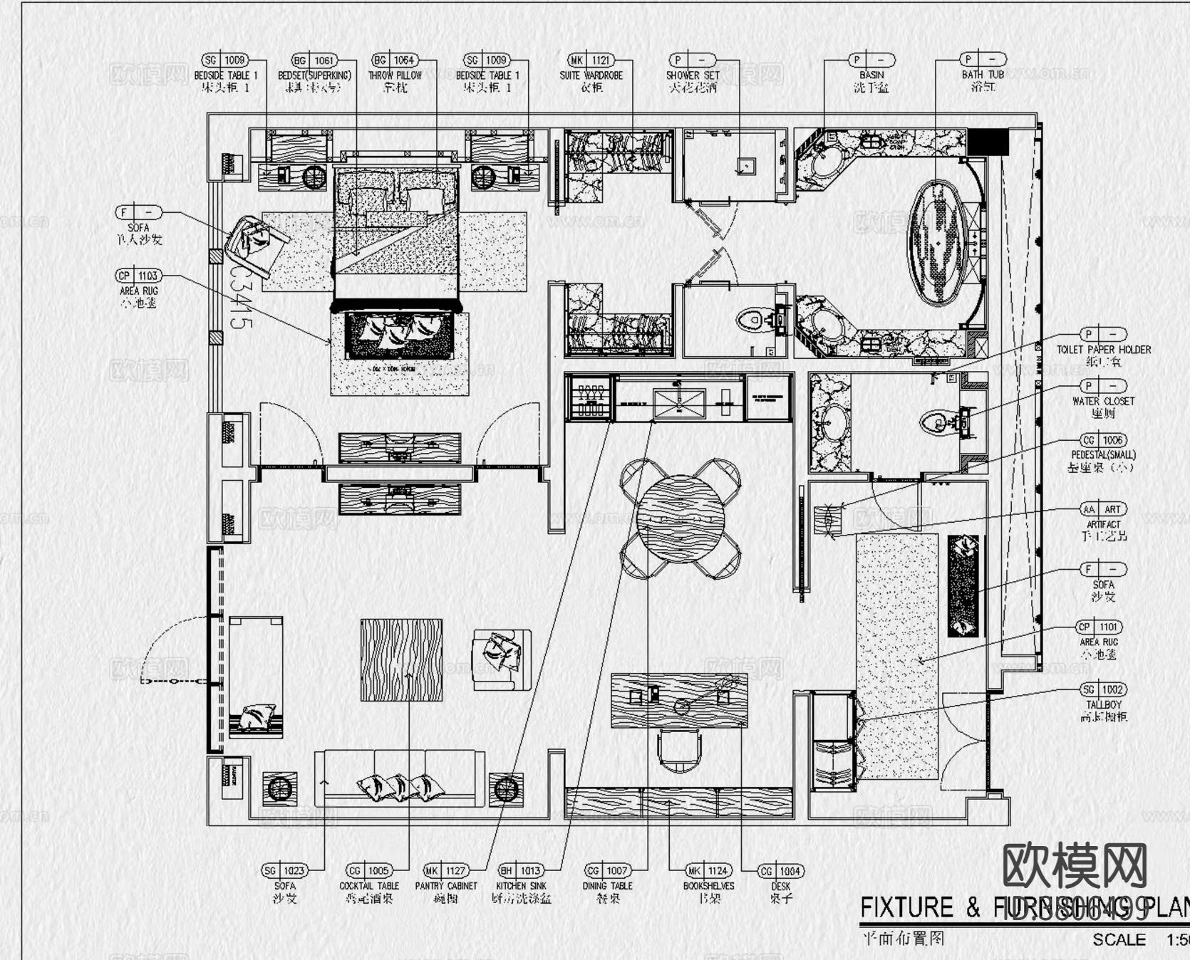 酒店客房 民宿客房CAD施工图