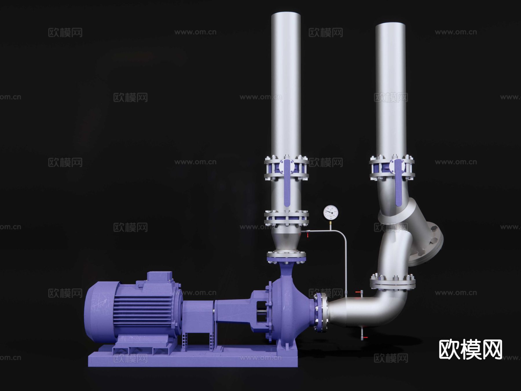 离心泵 水泵 增压泵su模型下载（渲染图4）