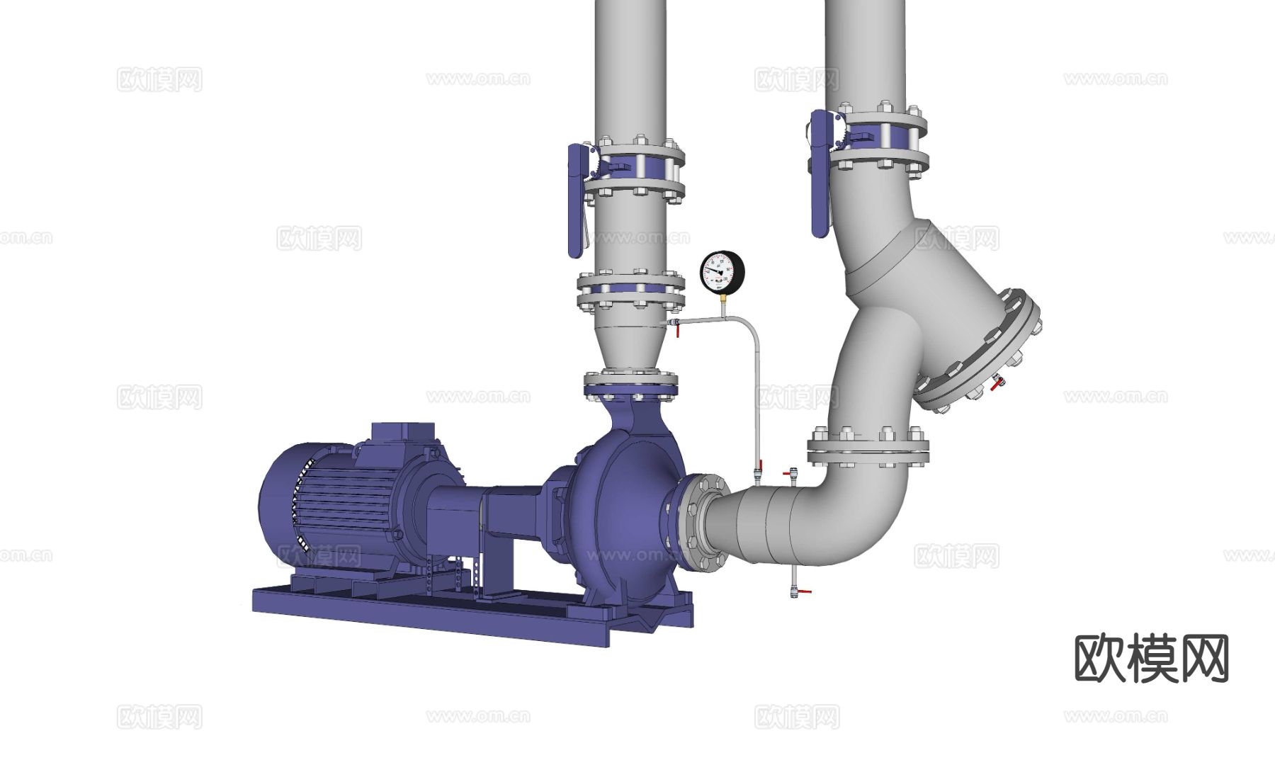 离心泵 水泵 增压泵su模型下载（渲染图2）