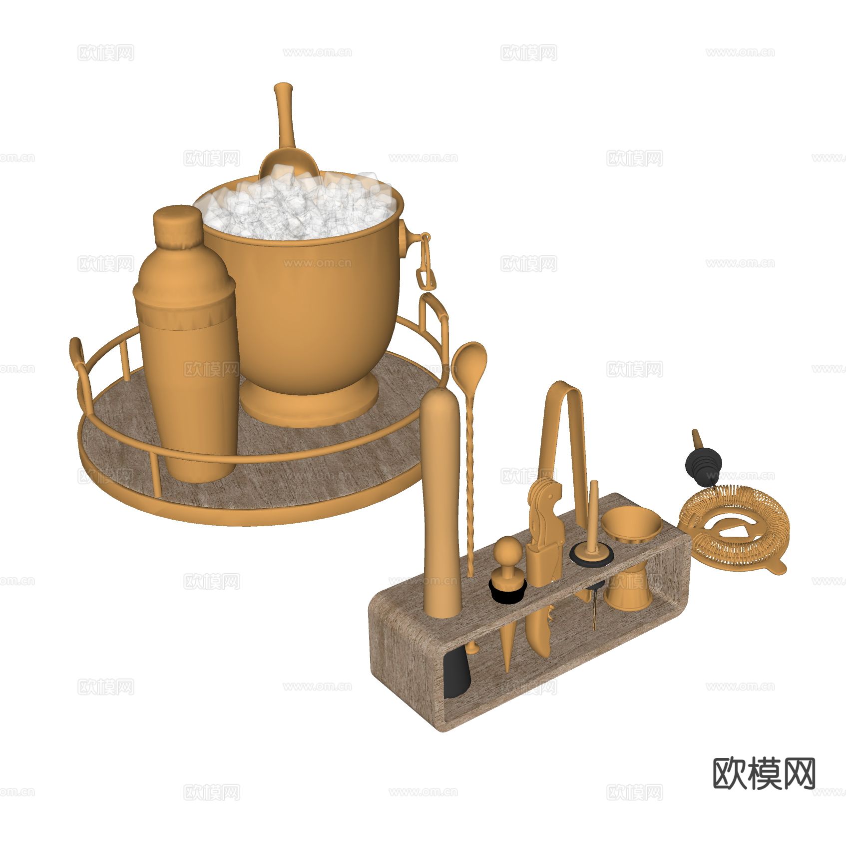 现代酒水酒瓶 开瓶器su模型