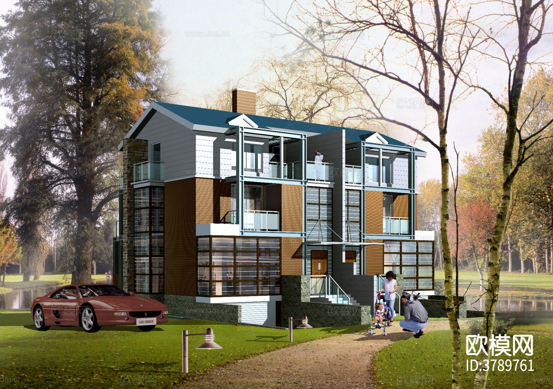 檀香山 别墅外观效果图下载（渲染图2）