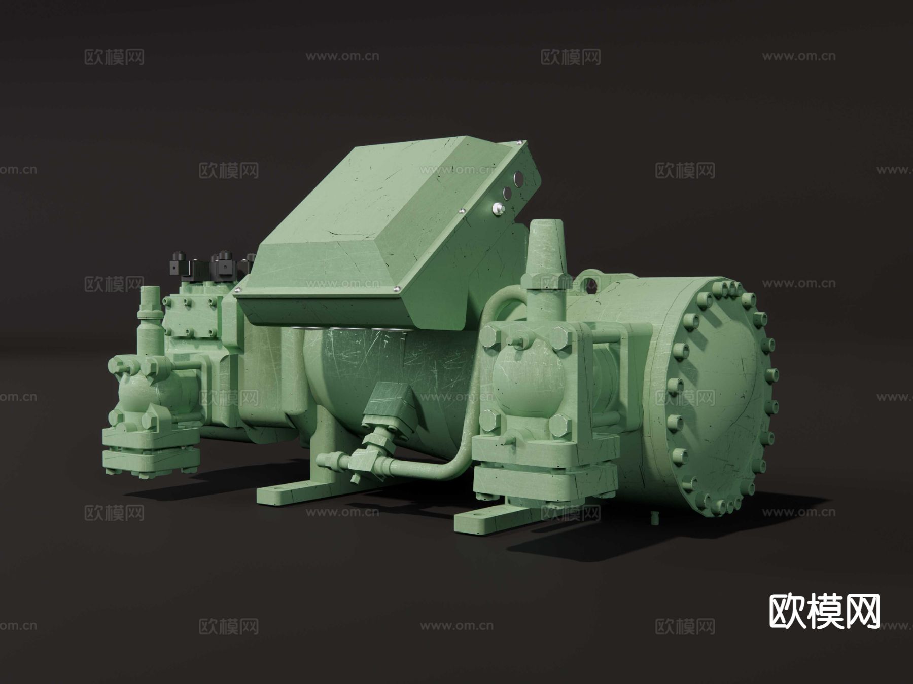 空调压缩机 螺杆水冷机su模型下载（渲染图2）