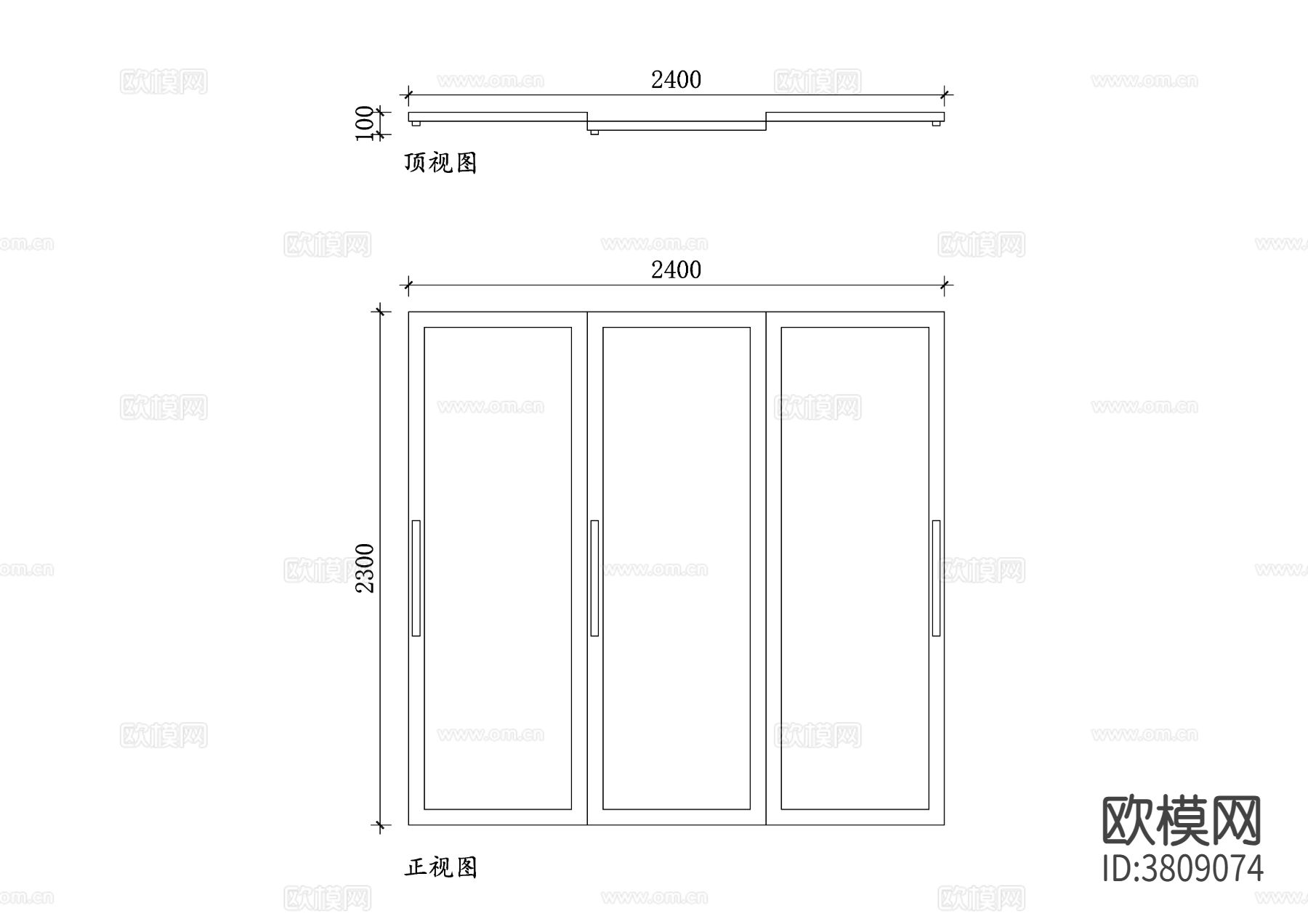 滑动门系统平面图 滑动门结构图