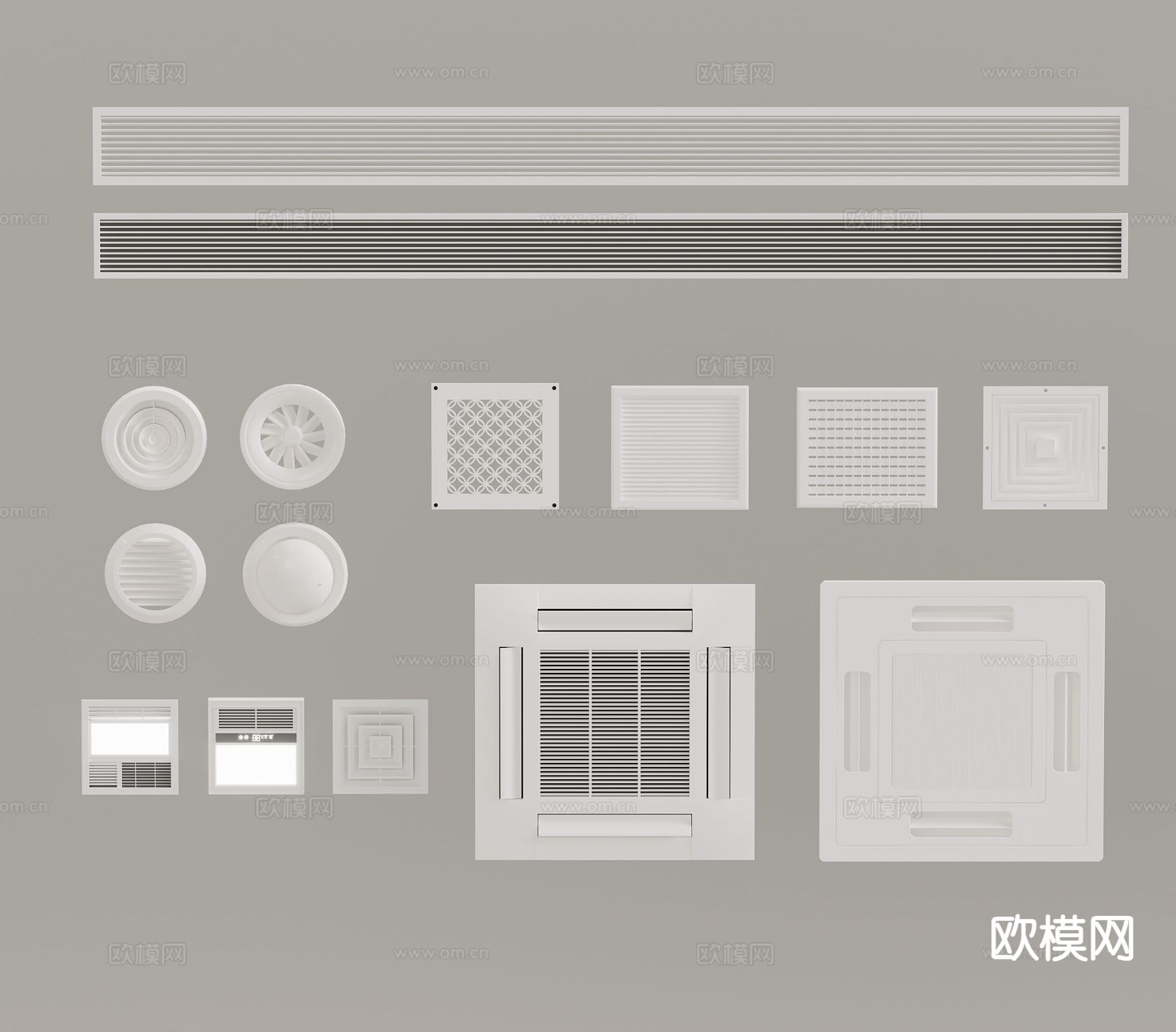 空调出风口 排气口 浴霸 凉霸3d模型