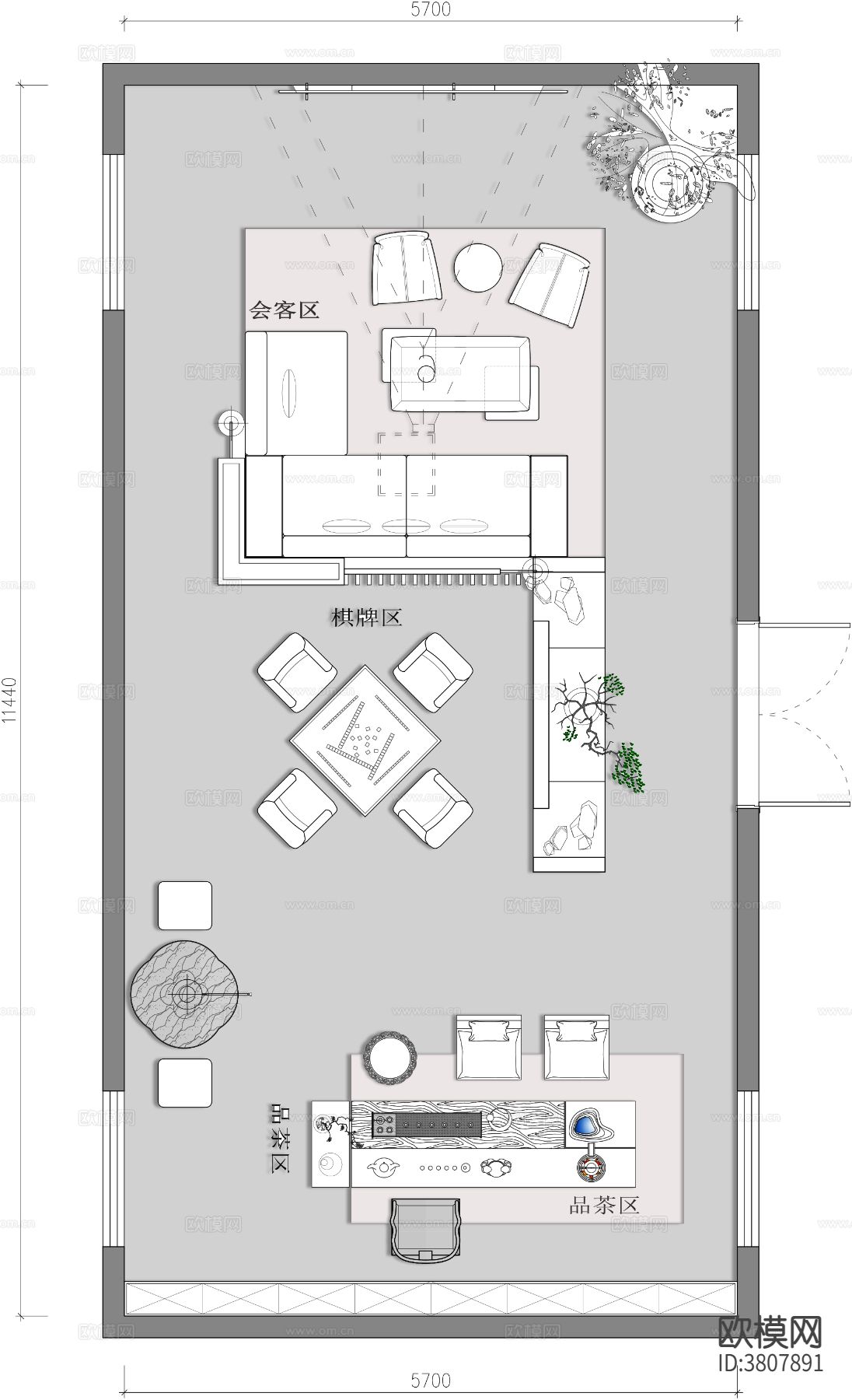 茶室 休闲会所CAD平面图