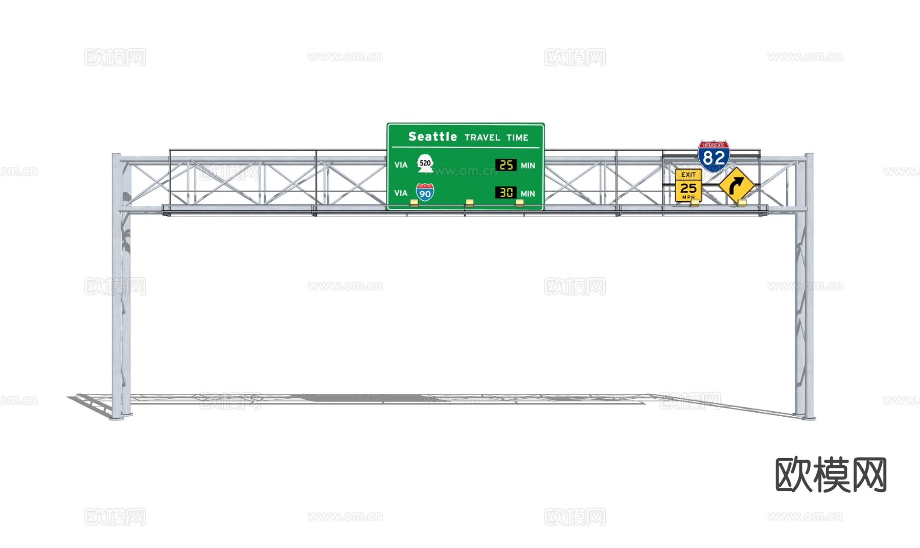 现代高速公路路标su模型