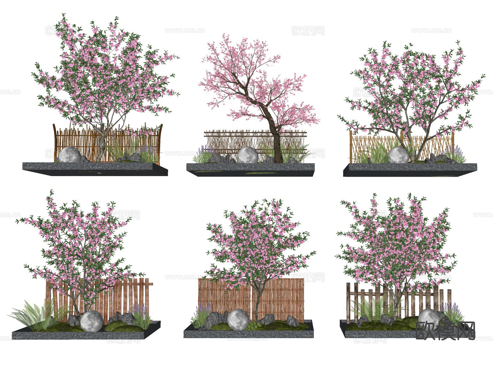 樱花树 花树 景观树su模型