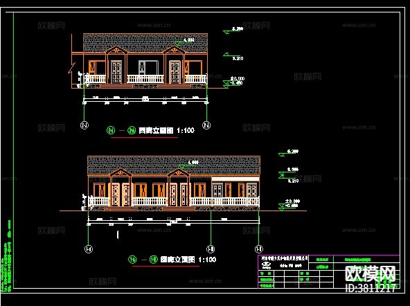 唐山南湖人家仿四合院cad施工图