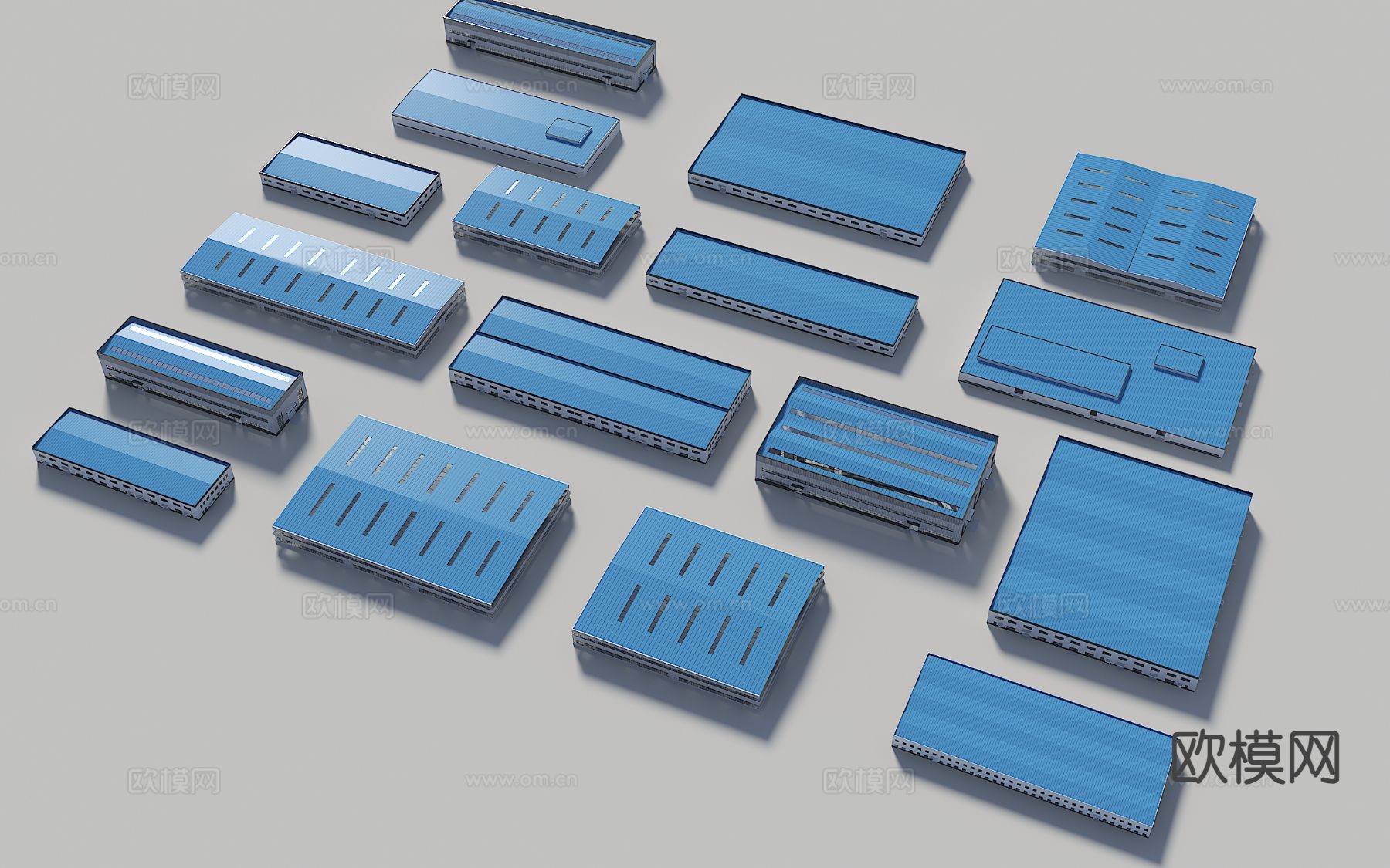 工业厂房建筑3d模型下载