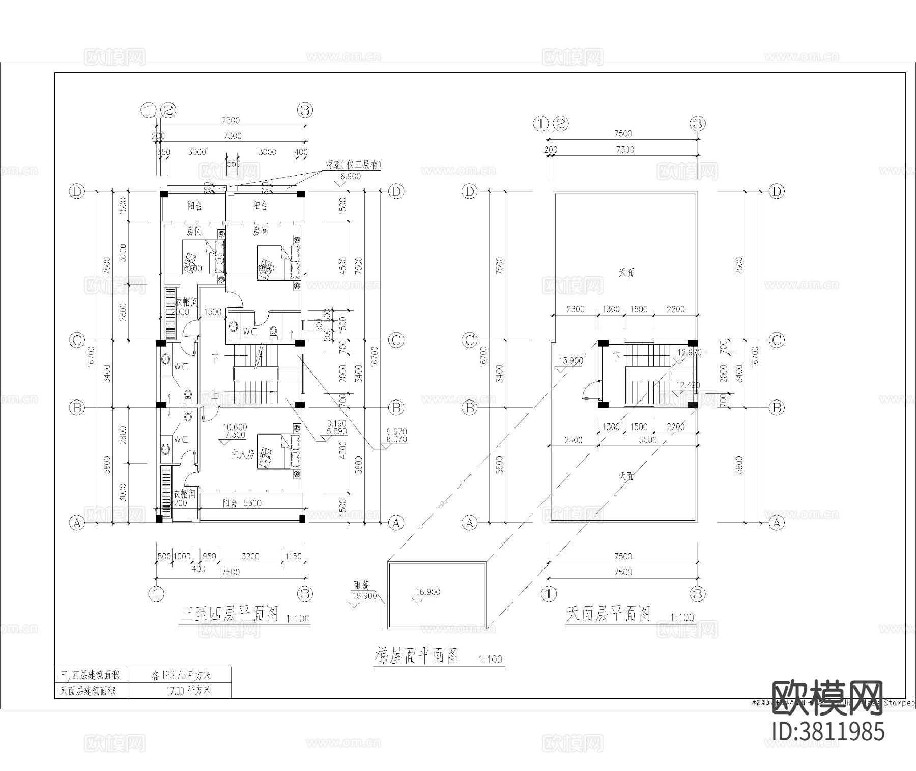 私宅建筑cad方案图