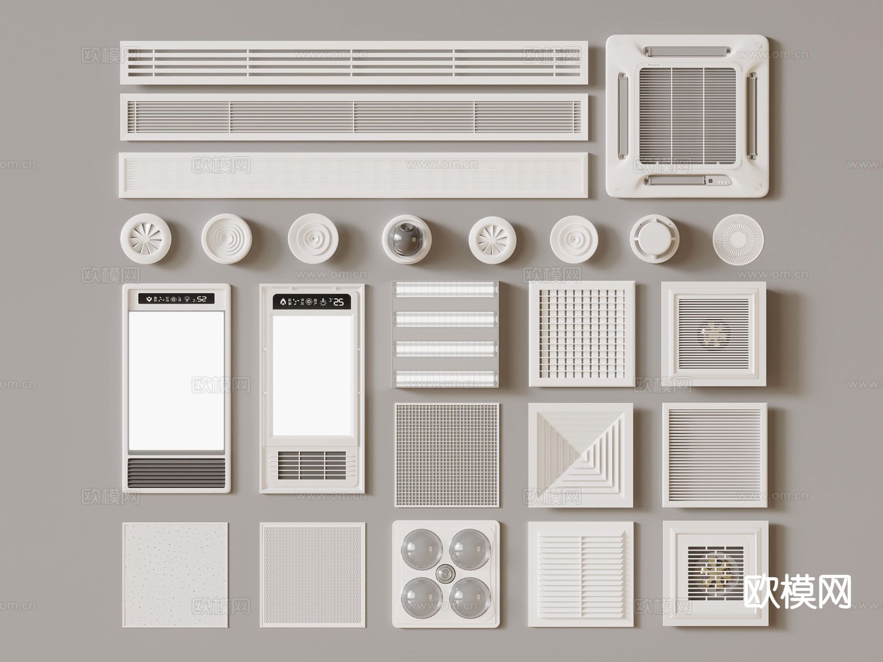 空调出风口 边框出风口 浴霸 凉霸3d模型
