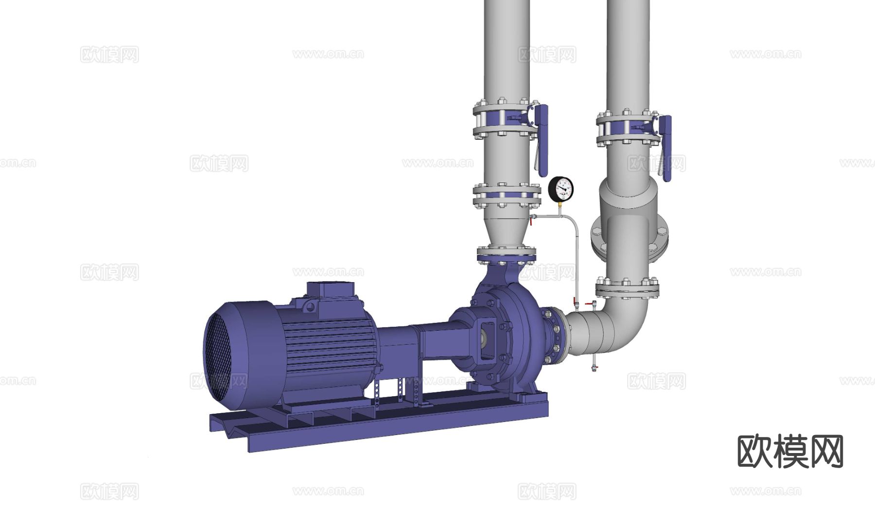 离心泵 水泵 增压泵su模型下载（渲染图1）