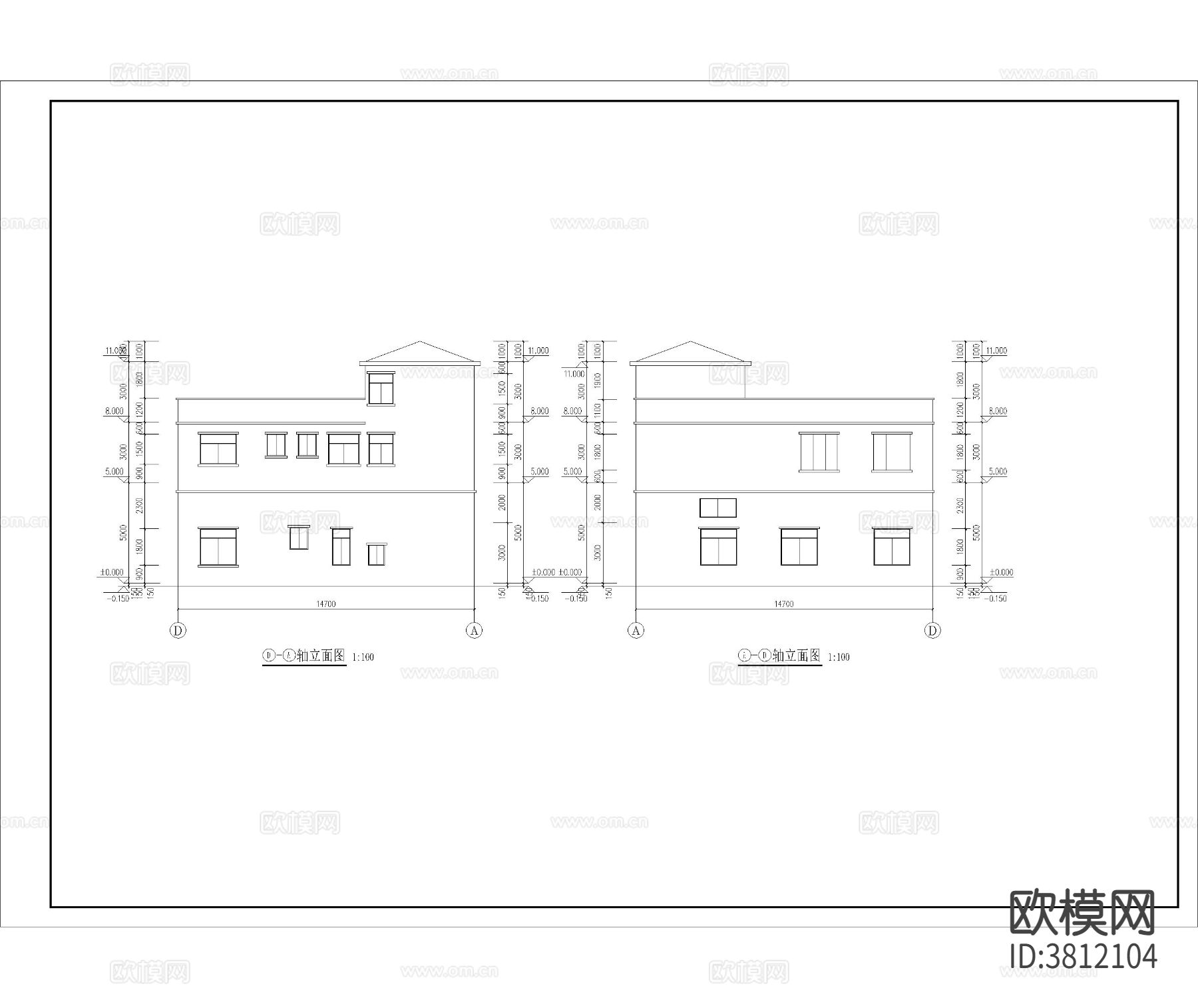 私宅住宅楼建筑cad施工图