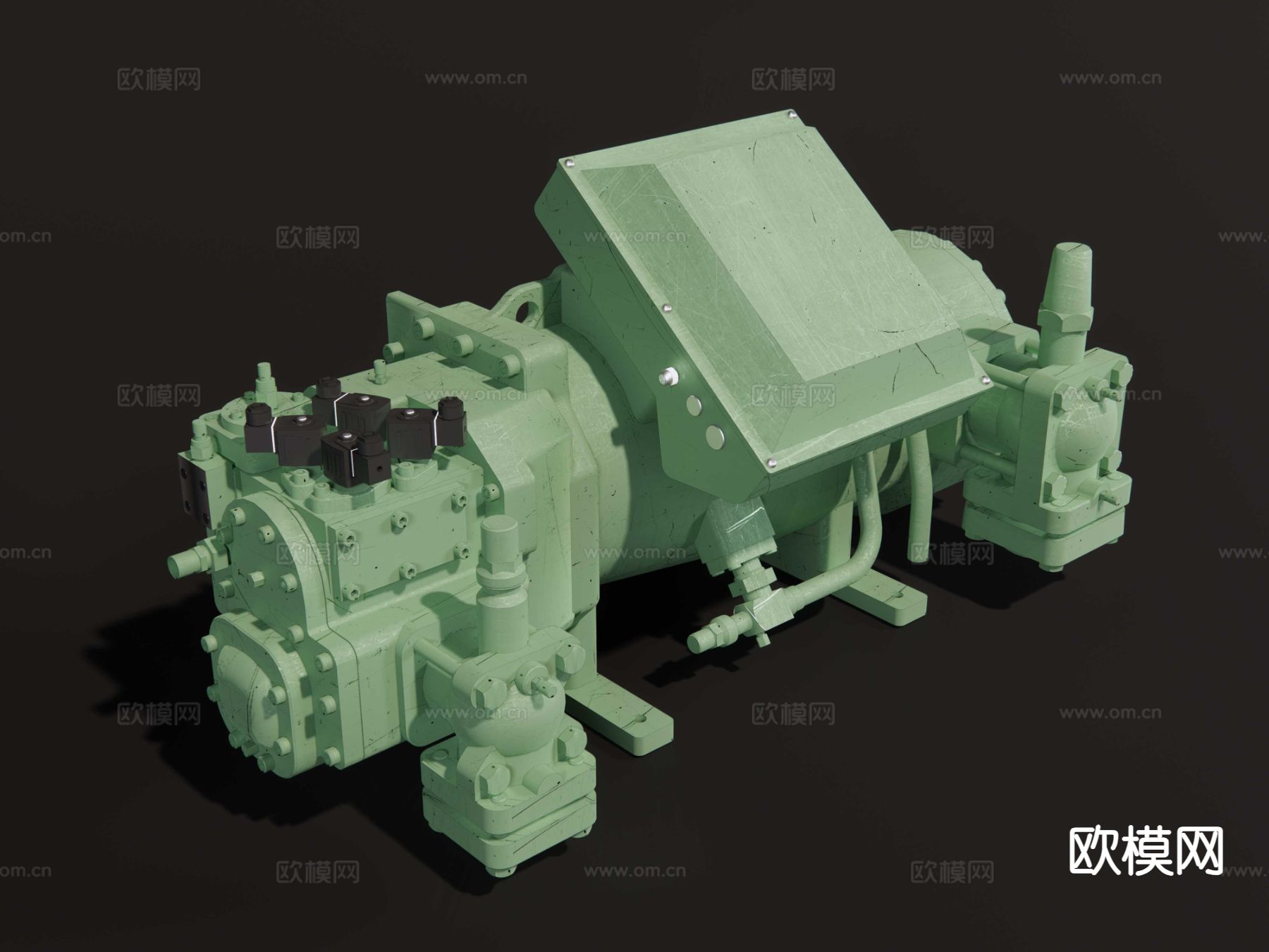 空调压缩机 螺杆水冷机su模型下载（渲染图5）