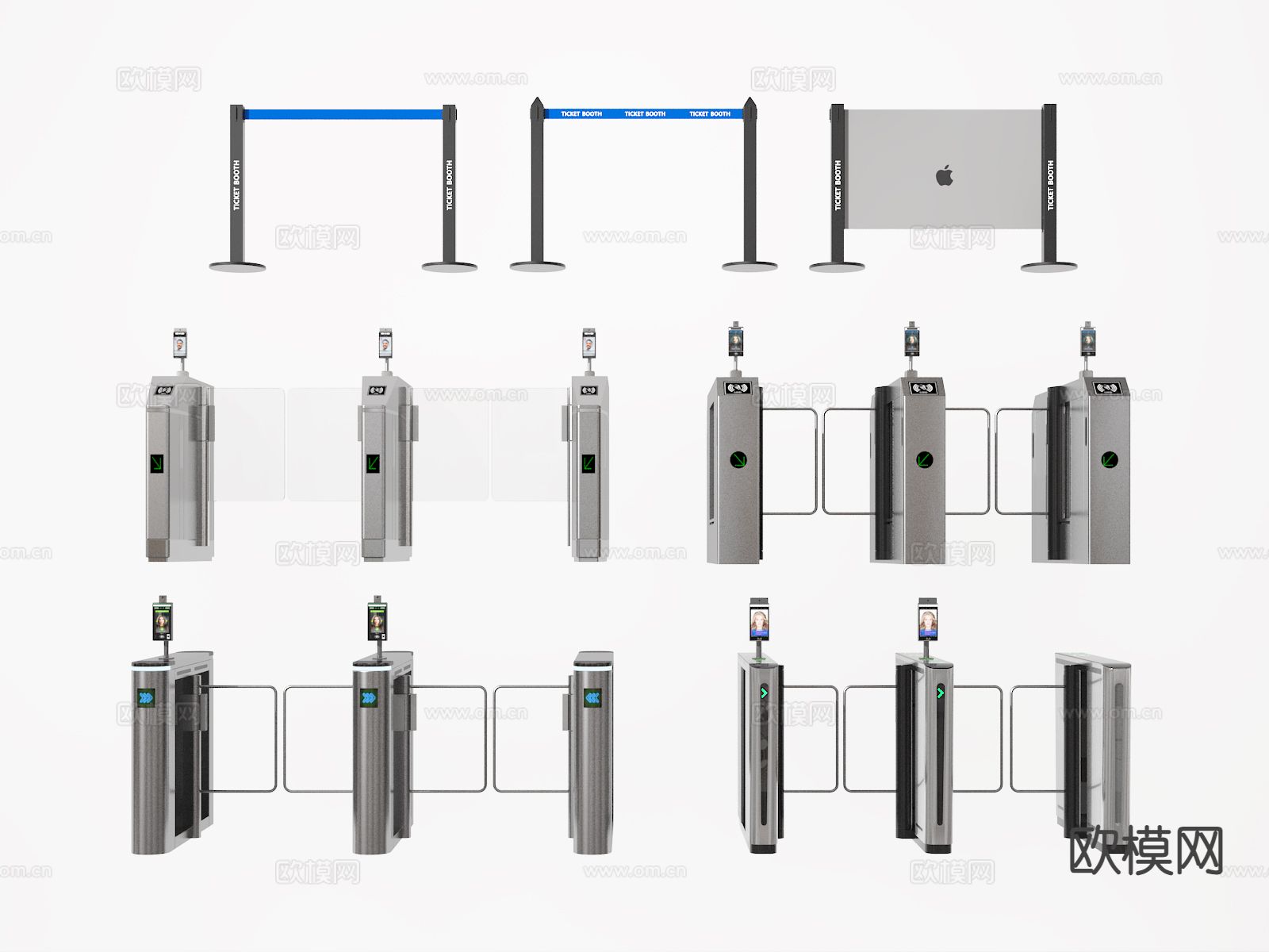安检门 感应门 闸机 闸门3d模型