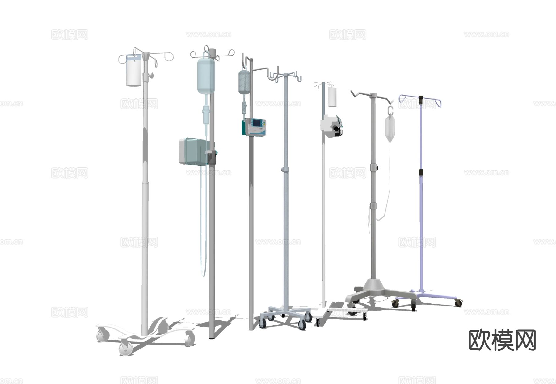移动式吊瓶架 输液架su模型