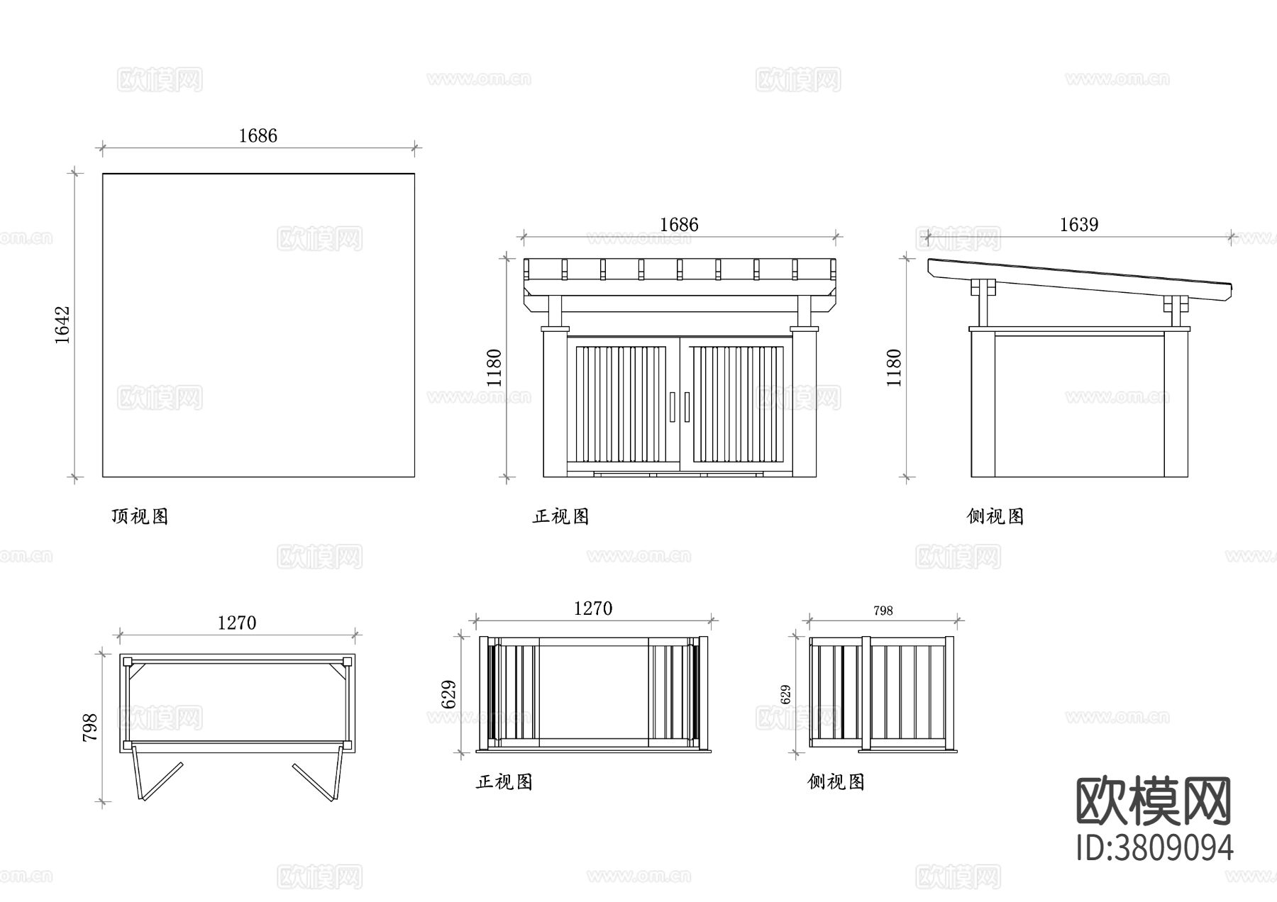 垃圾桶平面图 垃圾桶结构图