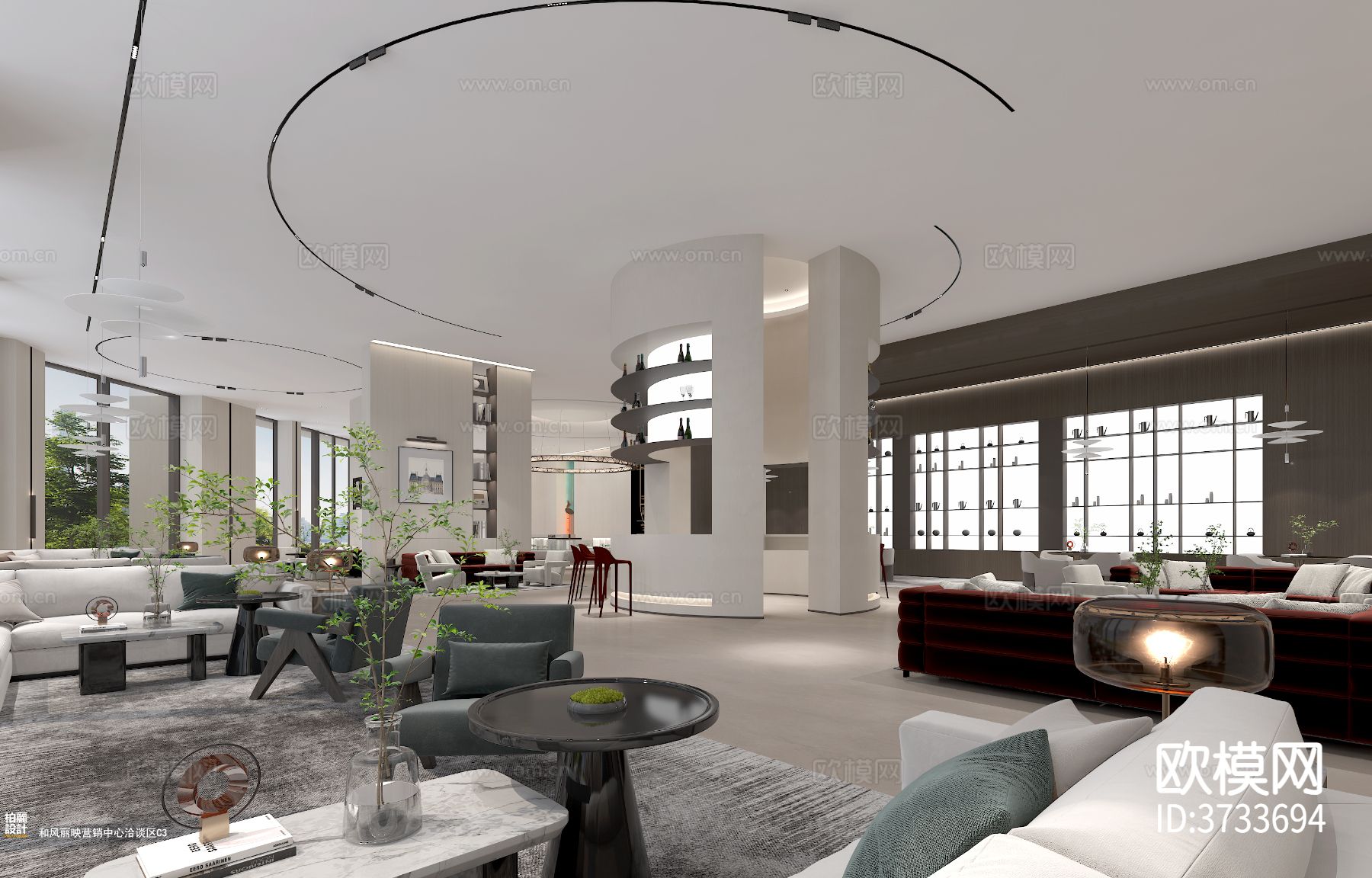 现代营销中心沙盘效果图下载（渲染图5）