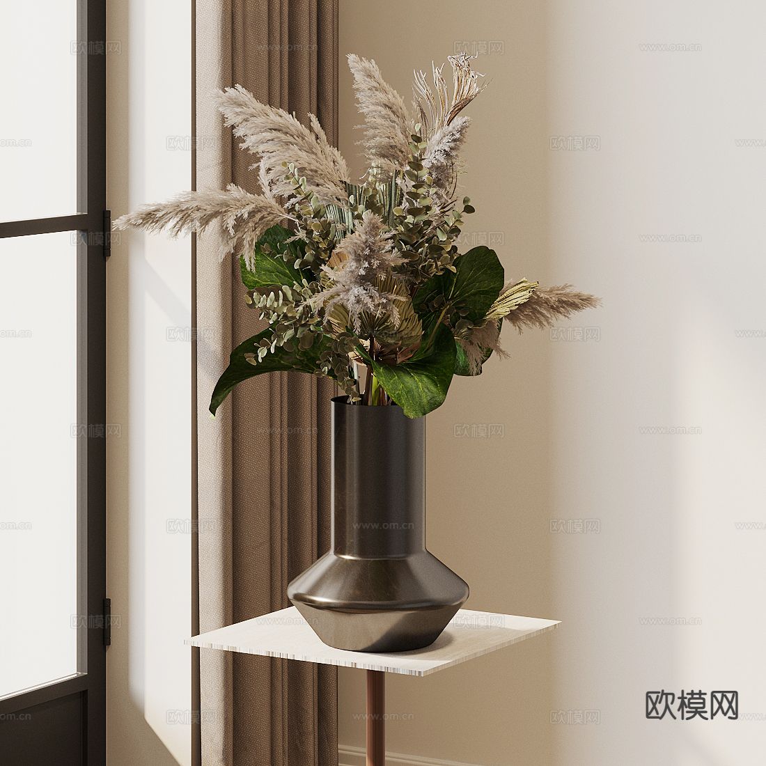 花瓶 花艺 鲜花3d模型