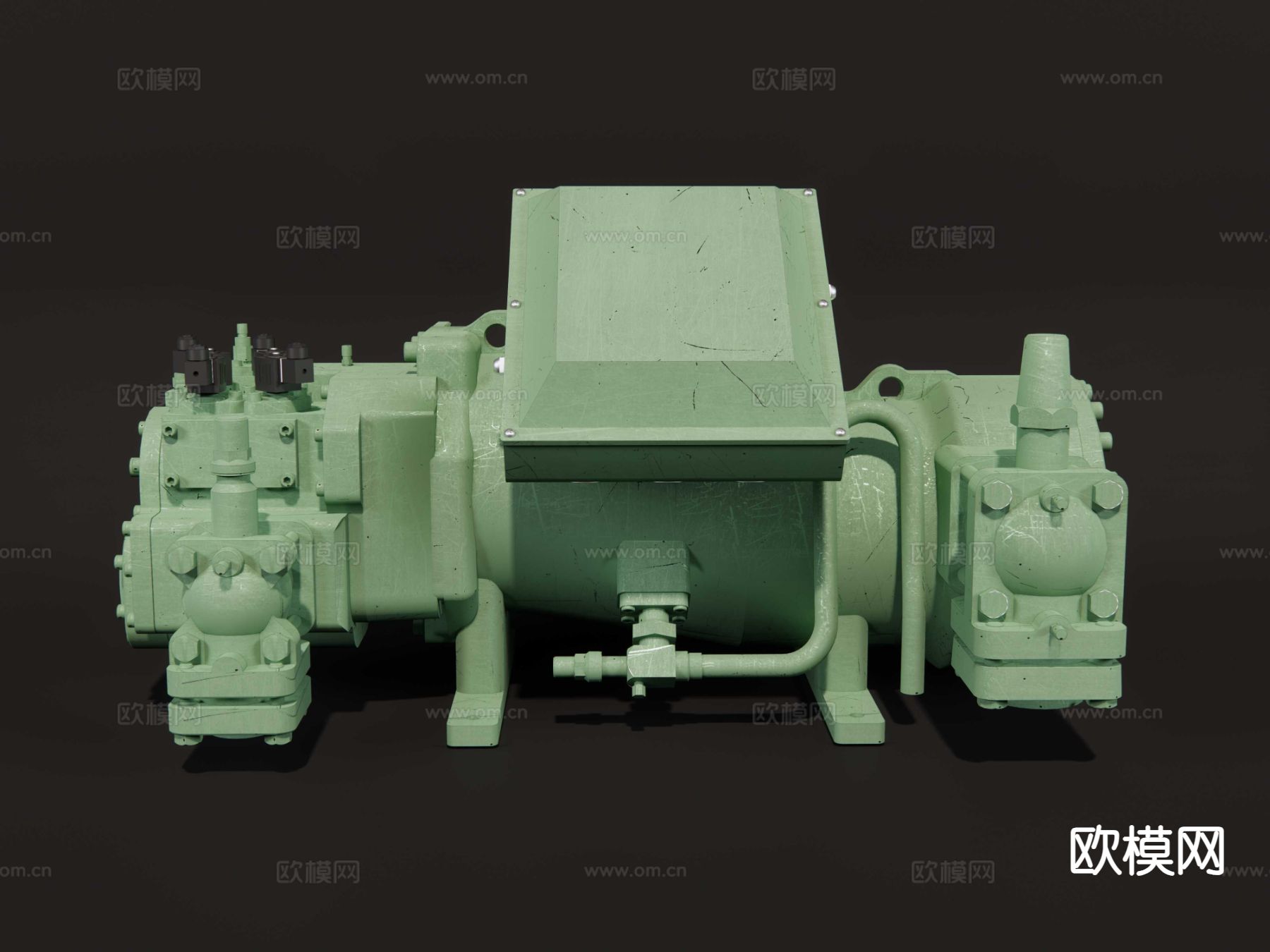 空调压缩机 螺杆水冷机su模型下载（渲染图3）