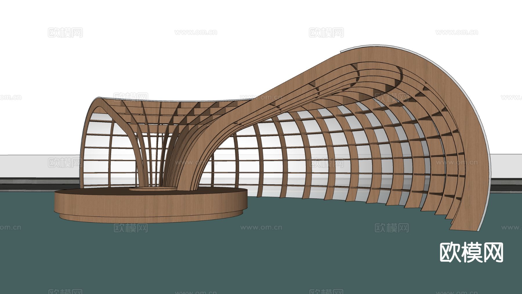 景观廊架 异形廊架su模型