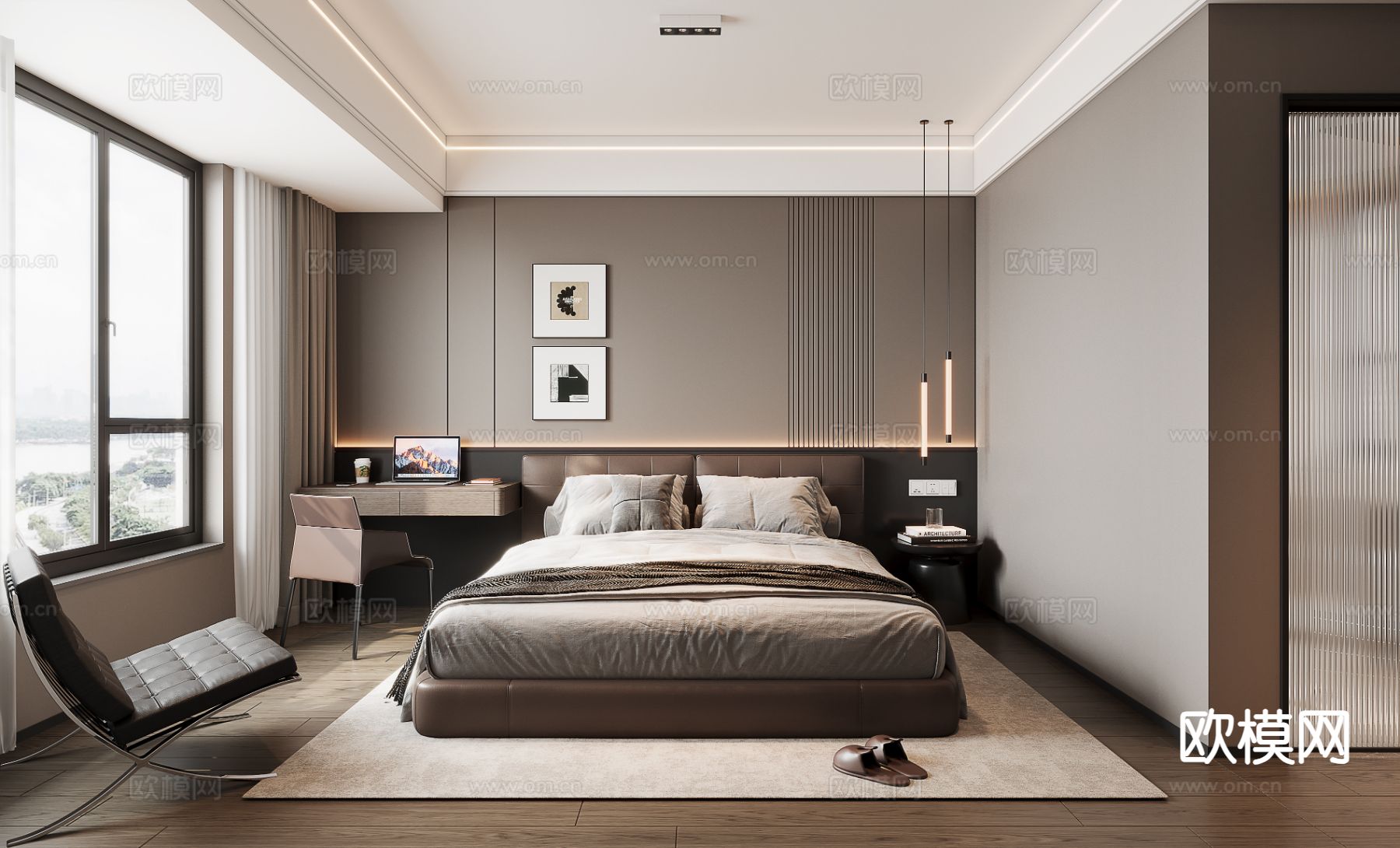 意式卧室 主卧3d模型下载