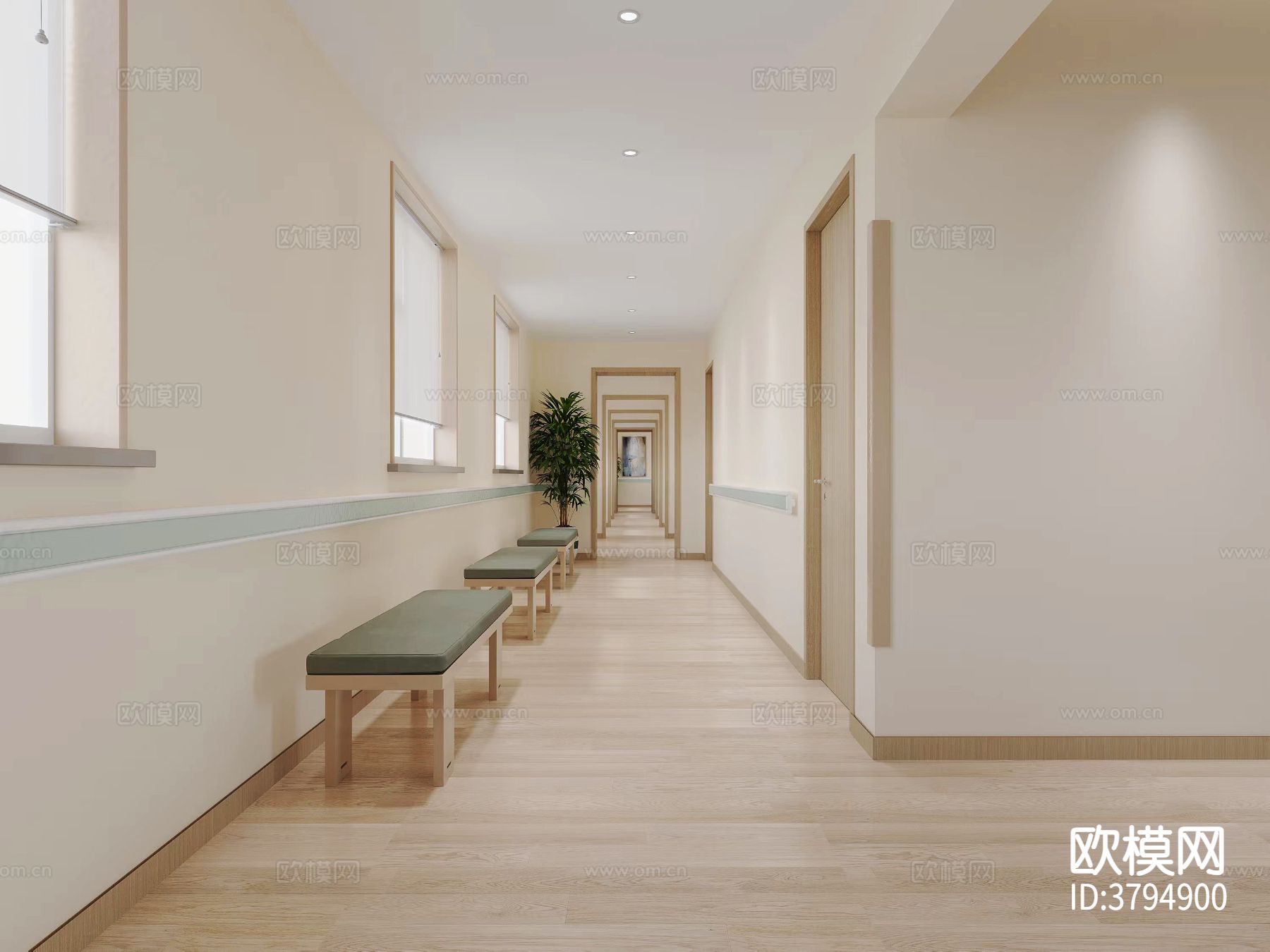 老年公寓 疗养院 养老院效果图下载（渲染图3）